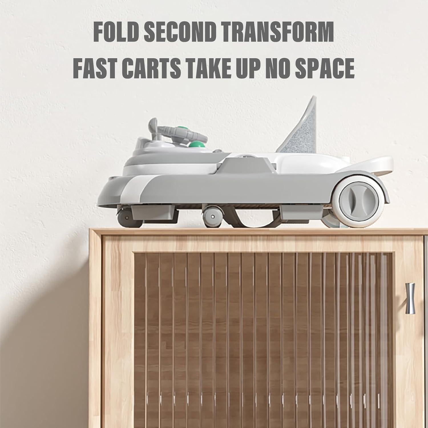 Andador Plegable 3-en-1 Coche para Bebés 6-18 Meses Gris