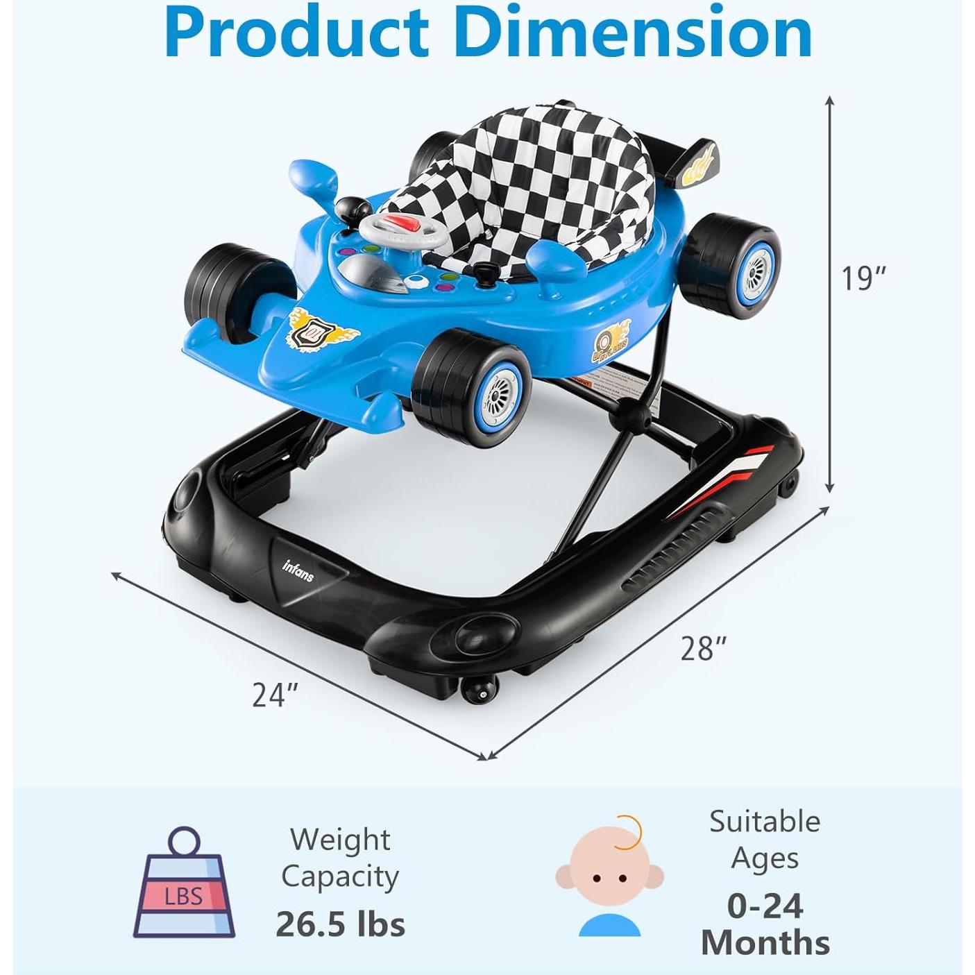 Caminador Plegable INFANS 3 en 1 para Bebés Azul