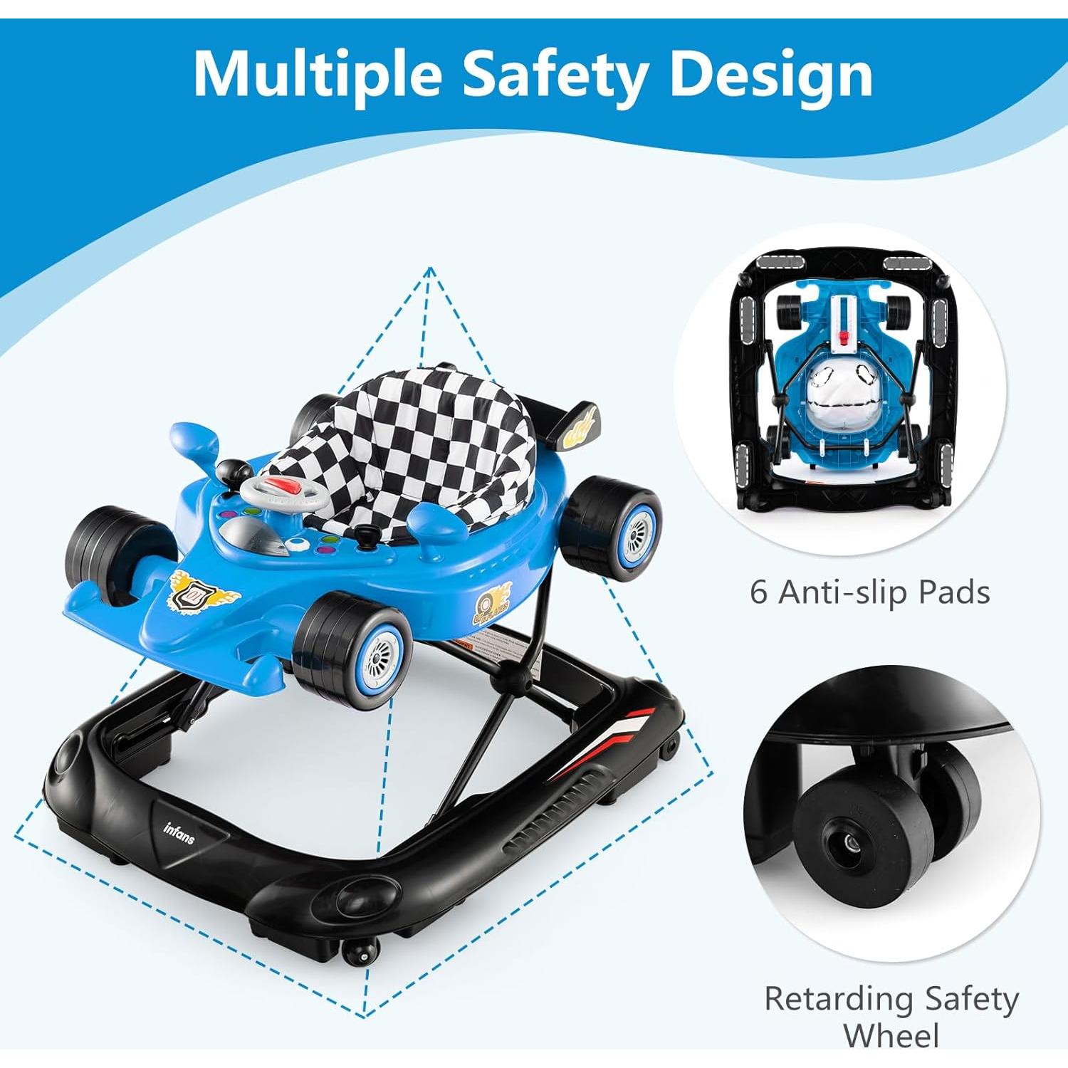 Caminador Plegable INFANS 3 en 1 para Bebés Azul