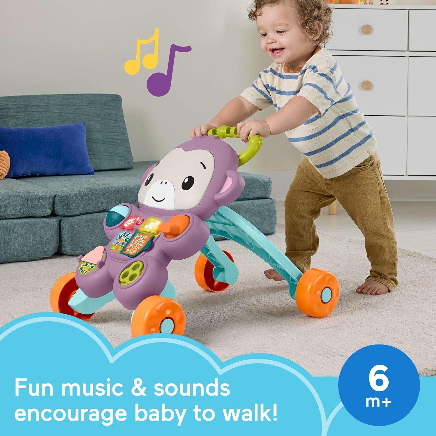 Andador Musical Fisher-Price Mono Morado 6+ Meses Actividades