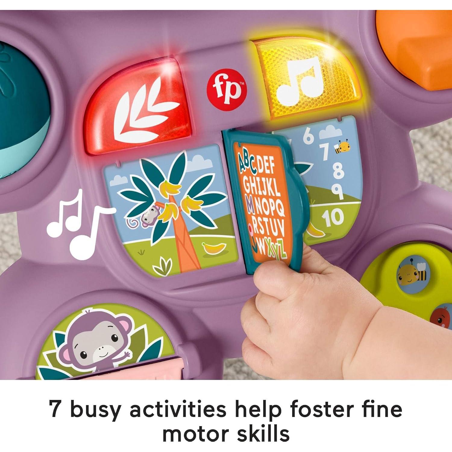 Andador Musical Fisher-Price Mono Morado 6+ Meses Actividades
