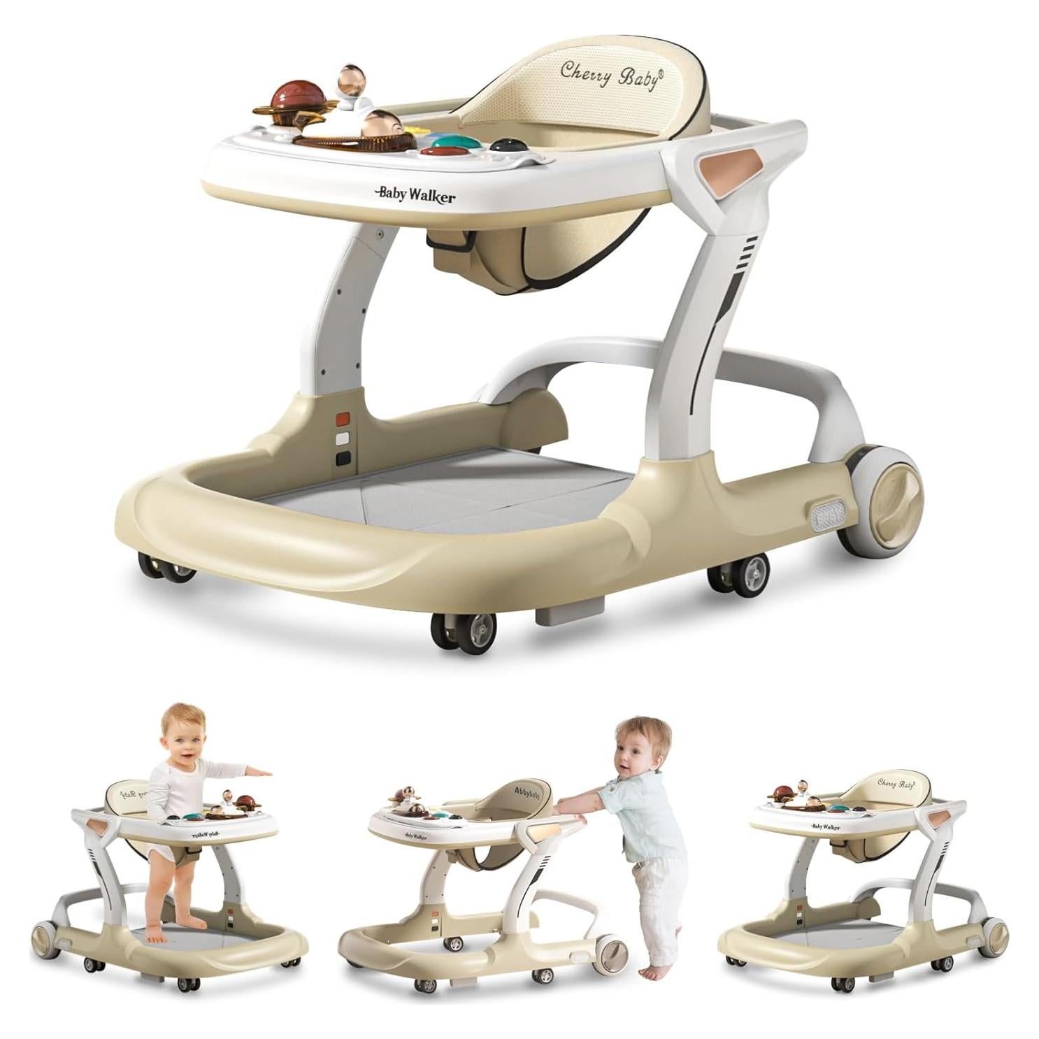 Andador para Bebés Aobalvn 5 en 1 con Música y Luces Amarillo