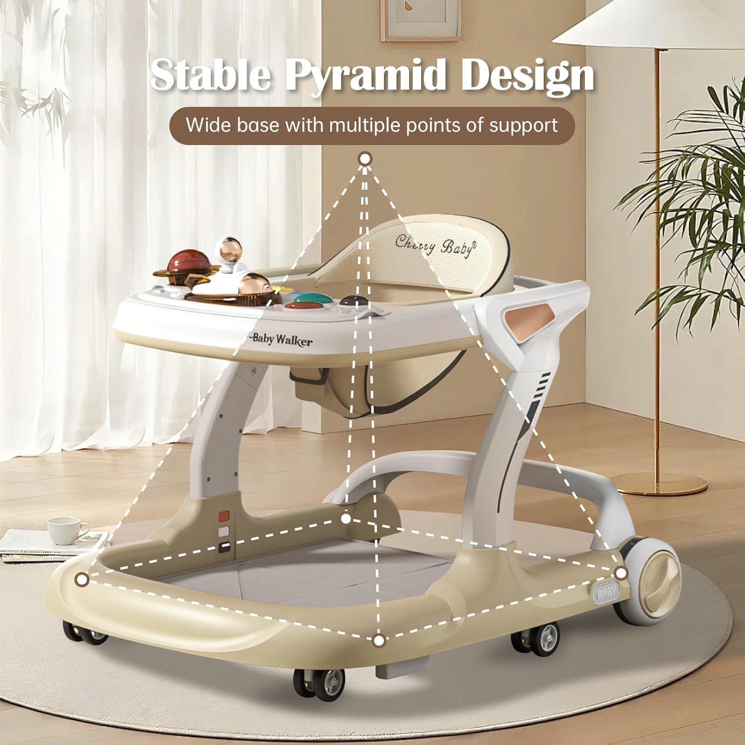 Andador para Bebés Aobalvn 5 en 1 con Música y Luces Amarillo