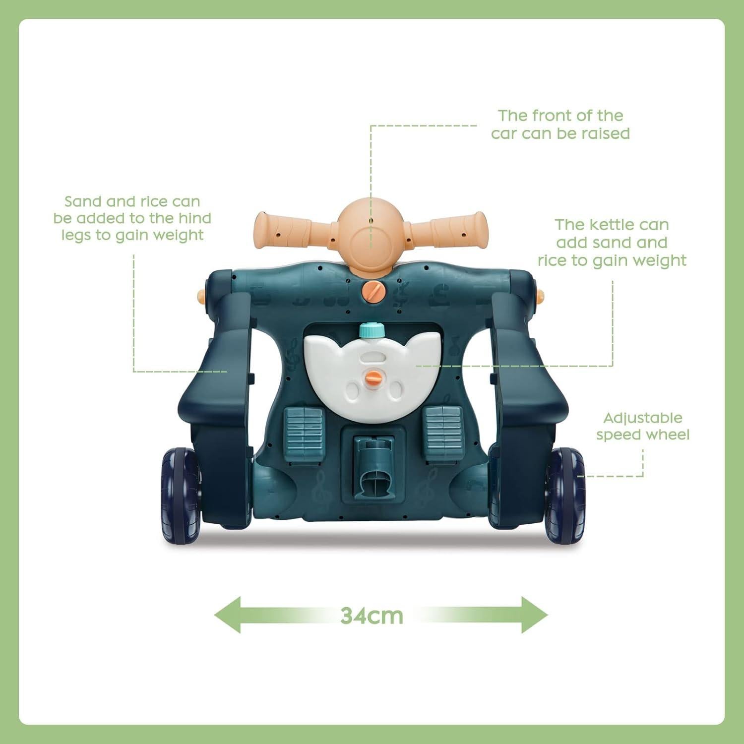 Baby Sit-to-Stand Learning Walker, 3 in 1 Baby Walker for Boys Girls Toddlers, Educational Baby Push Walkers with Entertainment Activity Center, Baby Music Learning Toy Gift for Infant Boys Girls