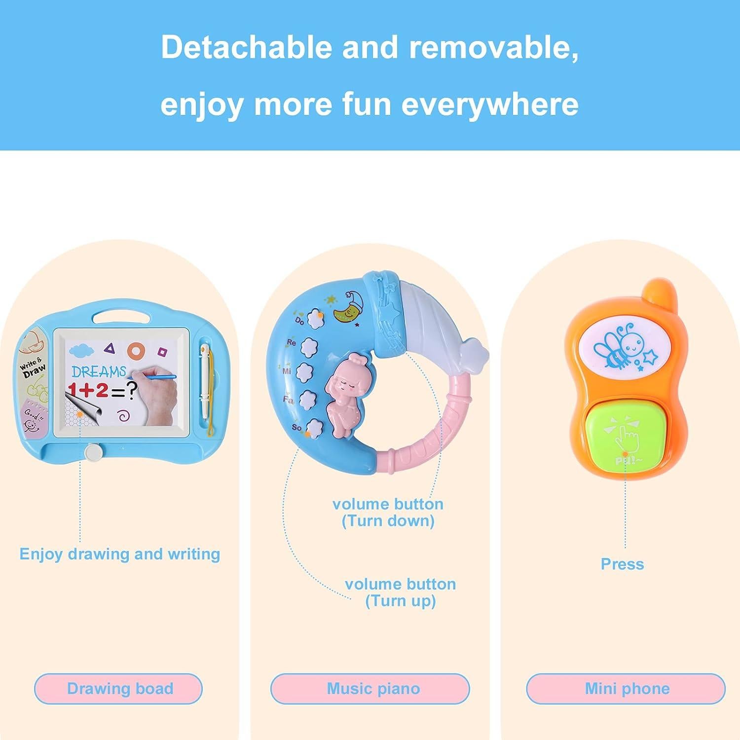 Andador 2 en 1 Cuterabit para Bebés con Música y Luz