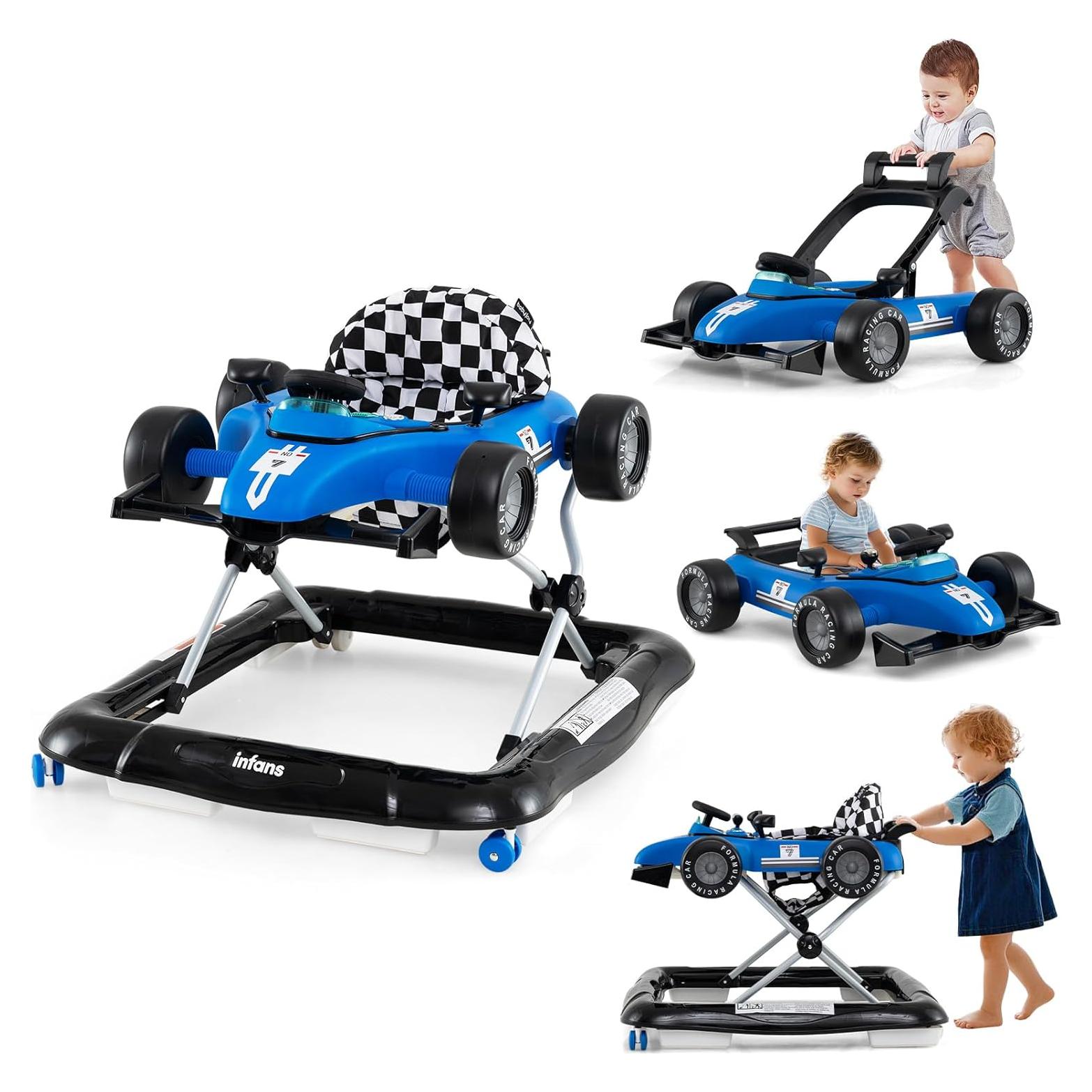 Andador 4 en 1 INFANS para Bebés Ajustable y Plegable Azul