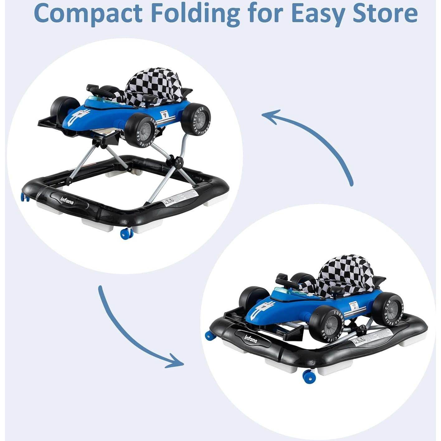 Andador 4 en 1 INFANS para Bebés Ajustable y Plegable Azul