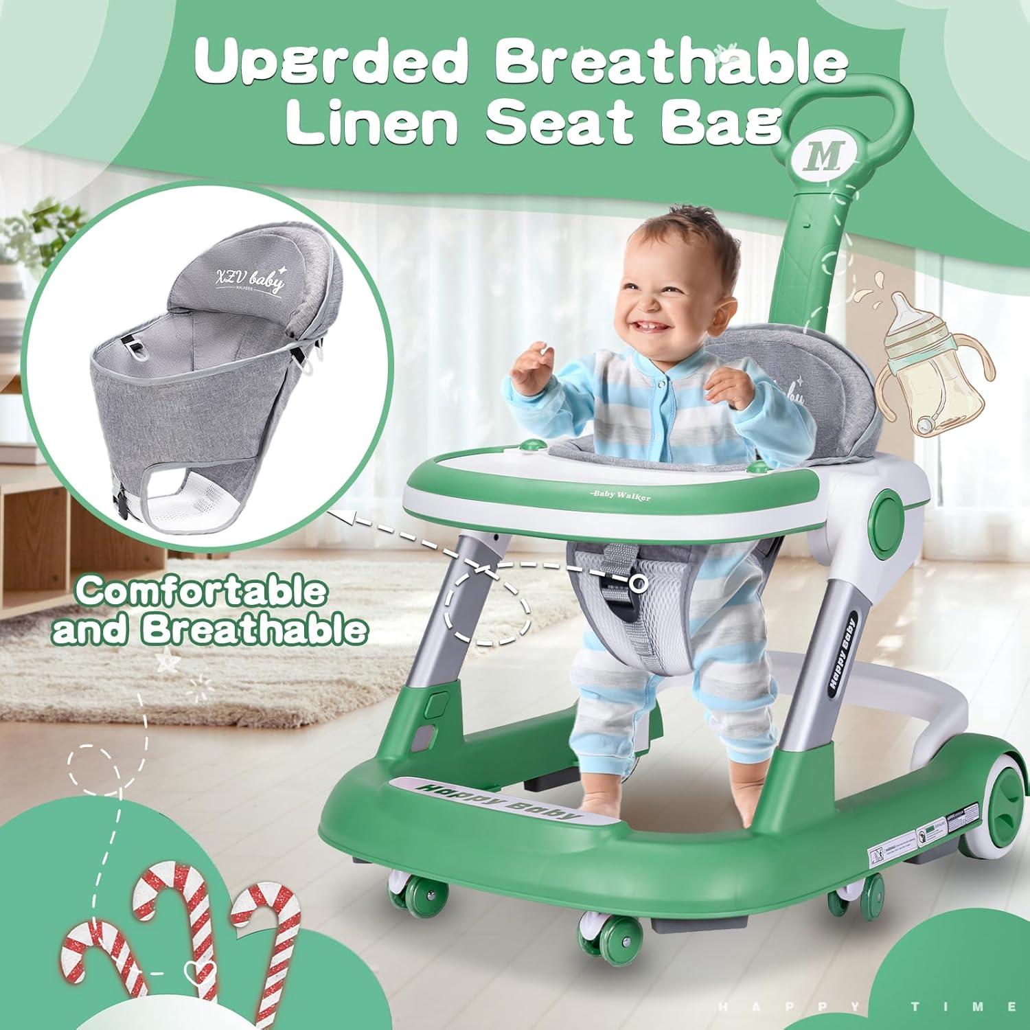 Andador Plegable 5 en 1 Deluxe Verde para Bebé 6-24 Meses