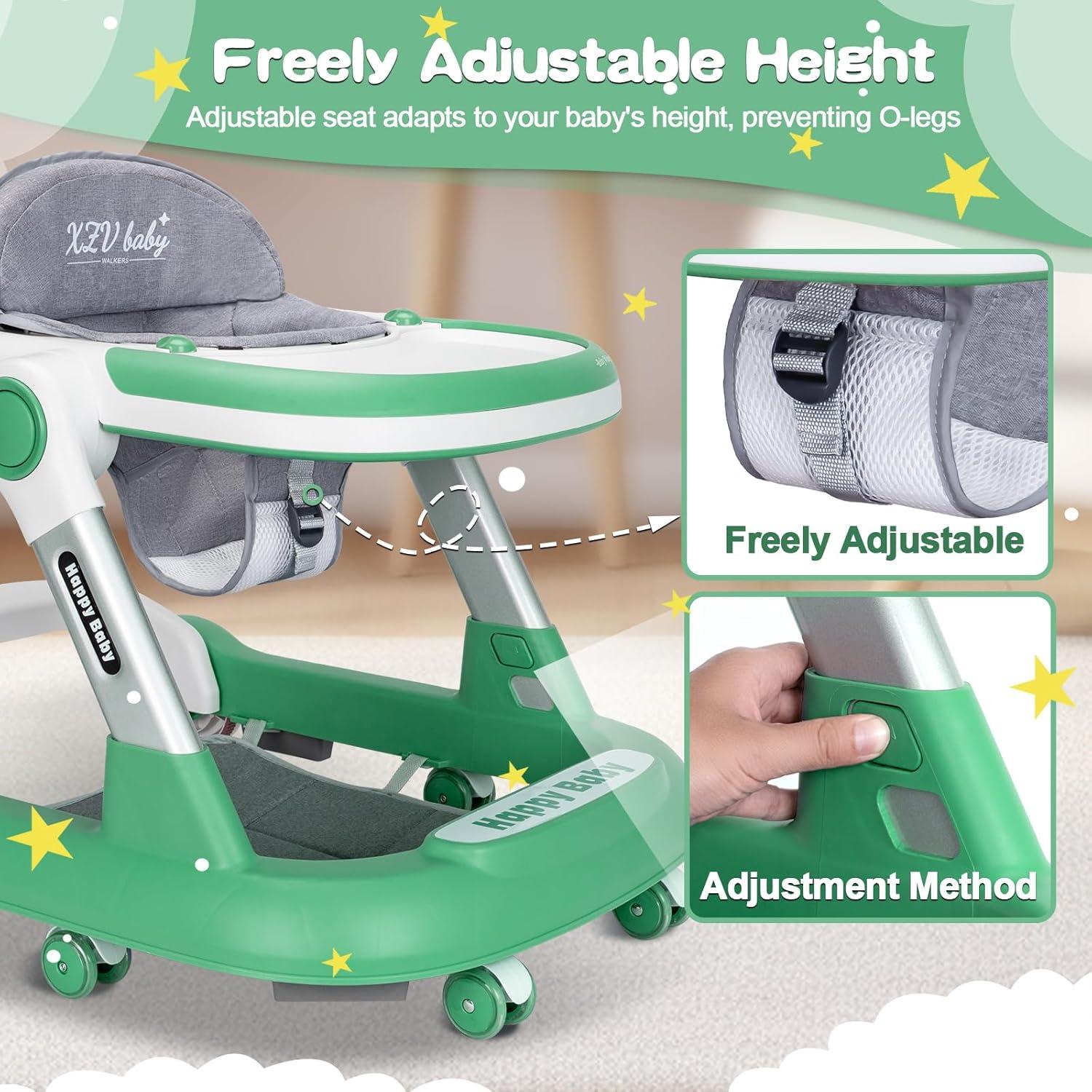 Andador Plegable 5 en 1 Deluxe Verde para Bebé 6-24 Meses