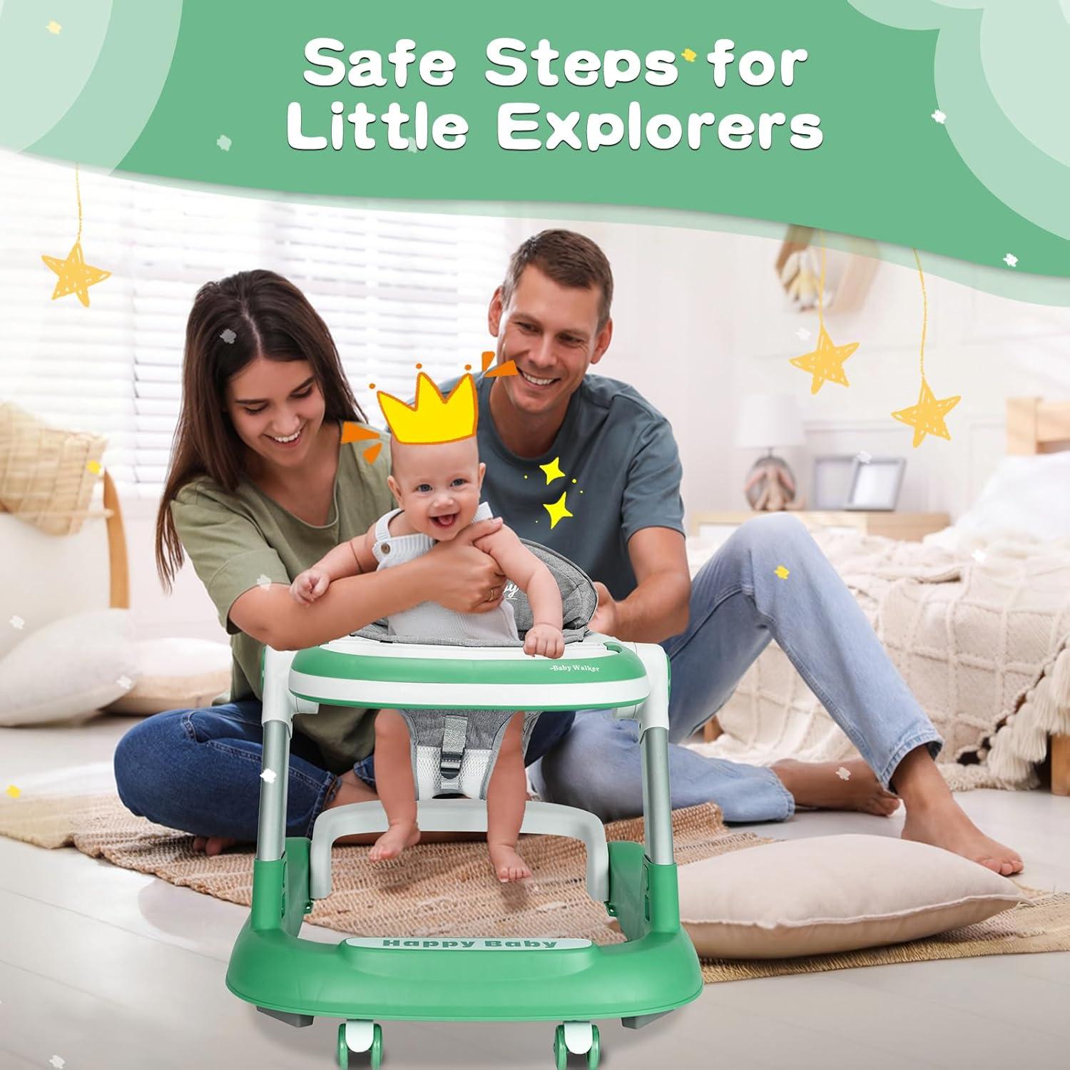Andador Plegable 5 en 1 Deluxe Verde para Bebé 6-24 Meses