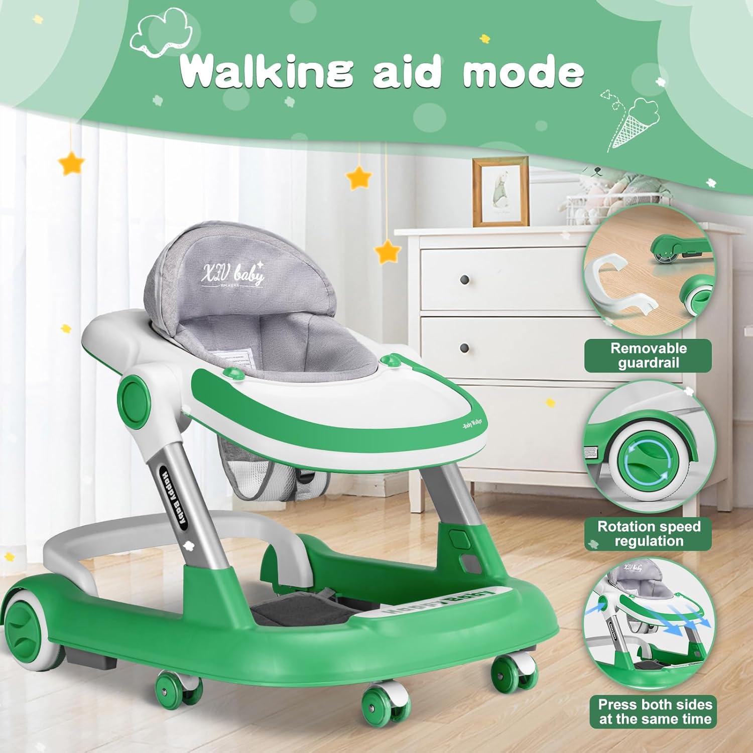 Andador Plegable 5 en 1 Deluxe Verde para Bebé 6-24 Meses