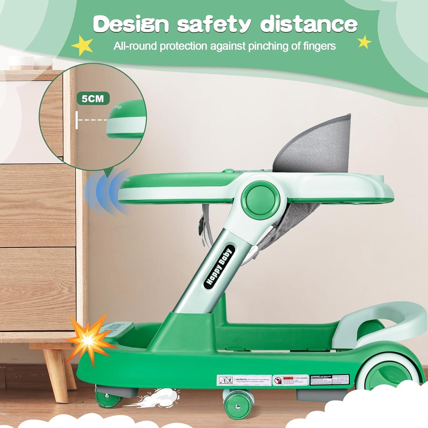 Andador Plegable 5 en 1 Deluxe Verde para Bebé 6-24 Meses