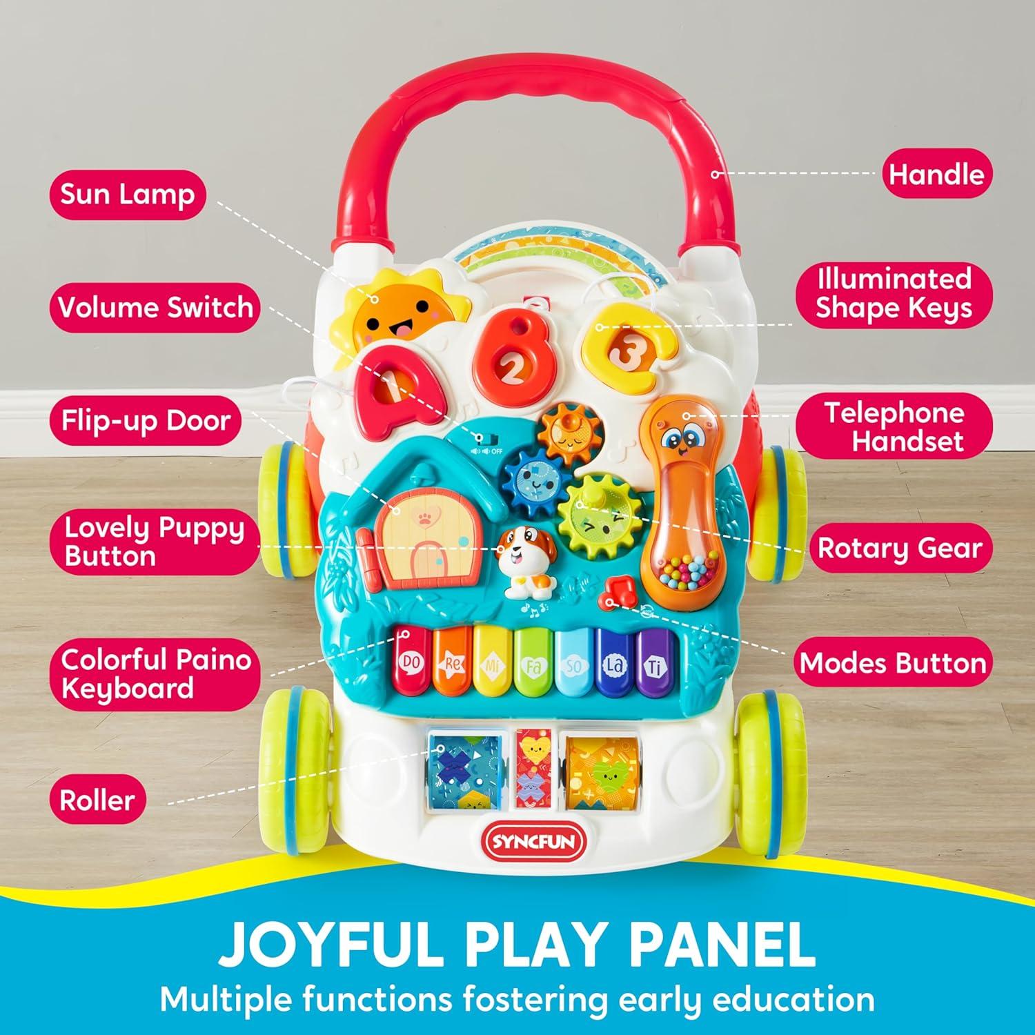 Andador de Aprendizaje SYNCFUN para Bebés 2 en 1 con Juguetes