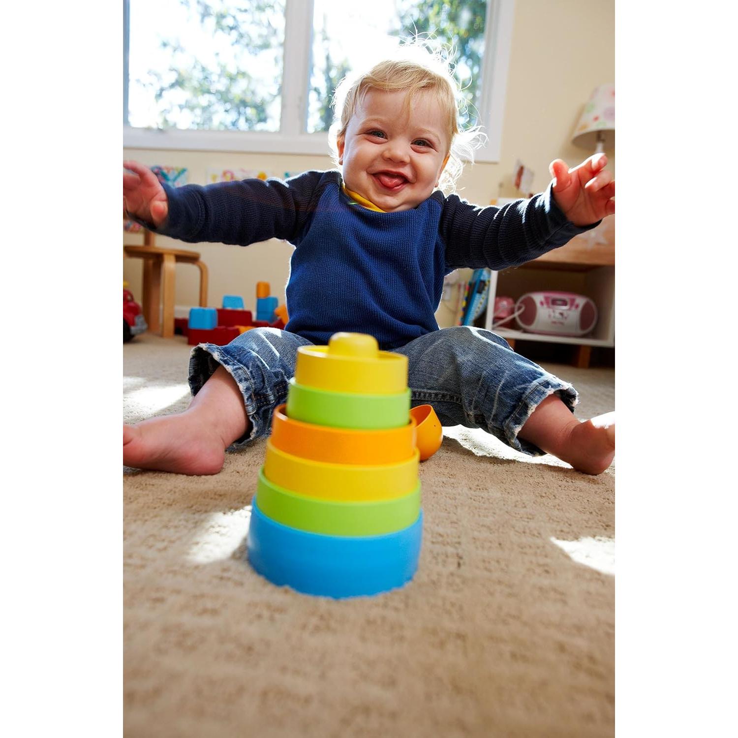 Apilador Ecológico Mi Primer Juguete Verde - 8 Piezas Seguras