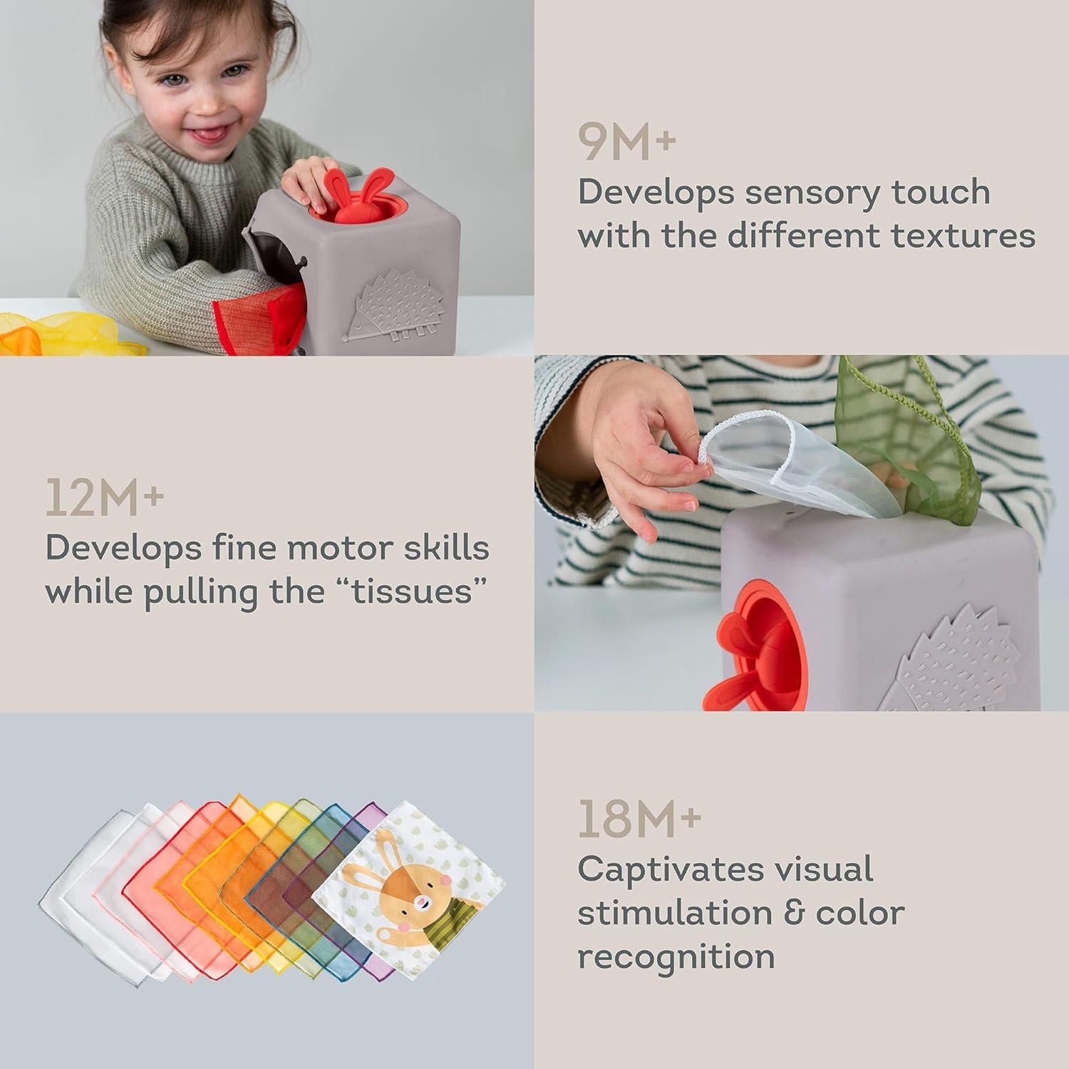 Caja de Tejidos Taf Toys para Bebés - Juguete Sensorial 11.94x22.10cm