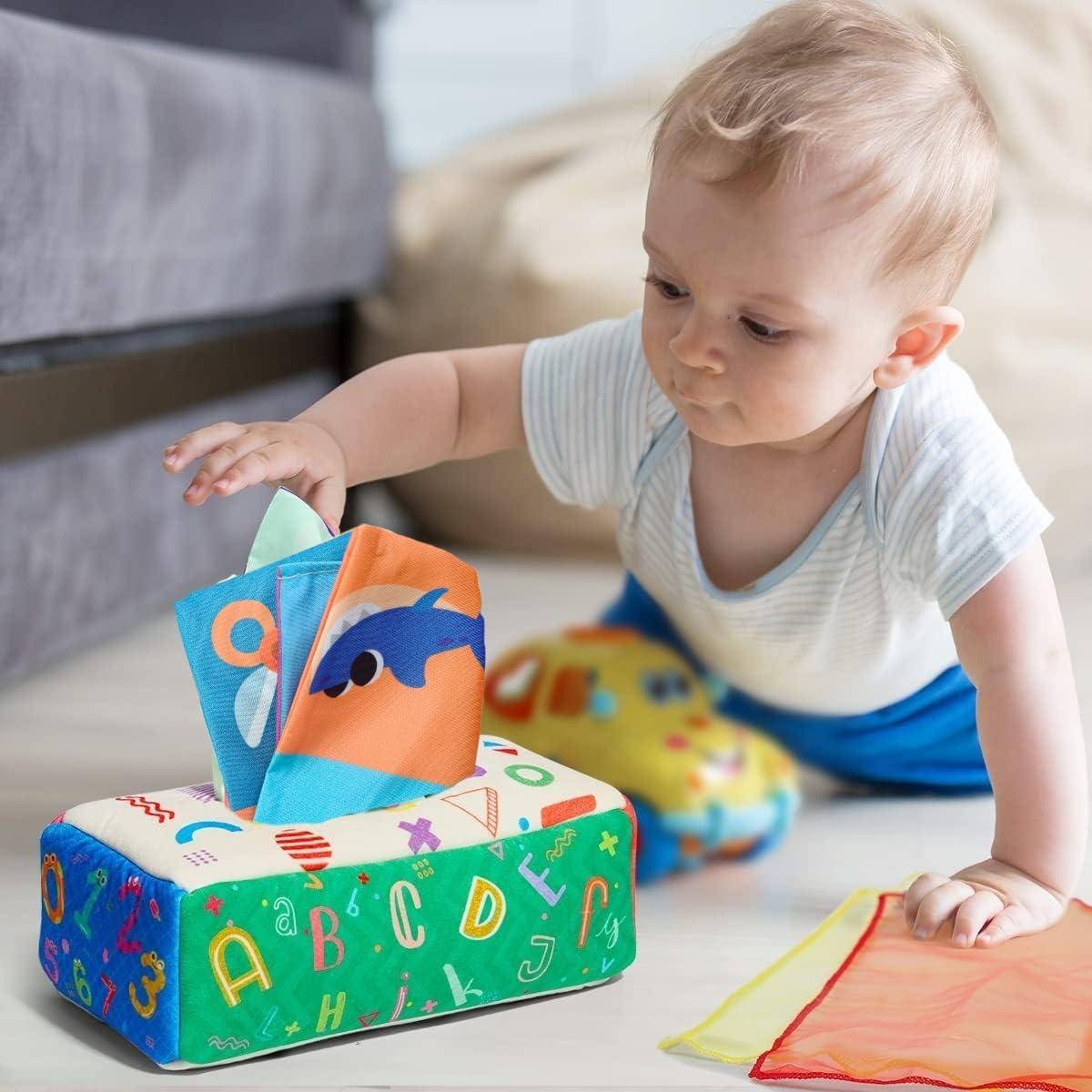 Caja de Tejidos Montessori KALASU para Bebés 6-12 Meses