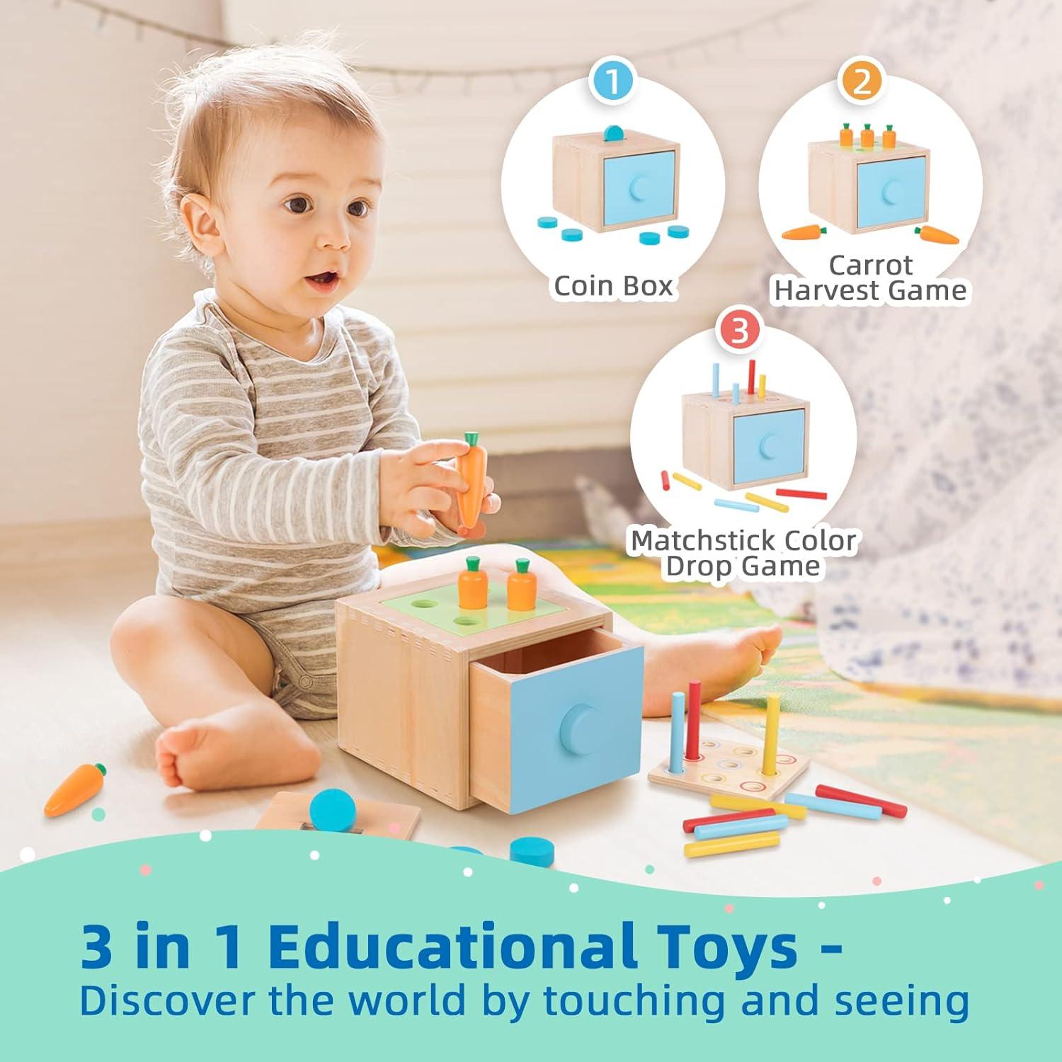 TOOKYLAND Set Educativo Montessori 6 en 1 para Niños 13-18 Meses