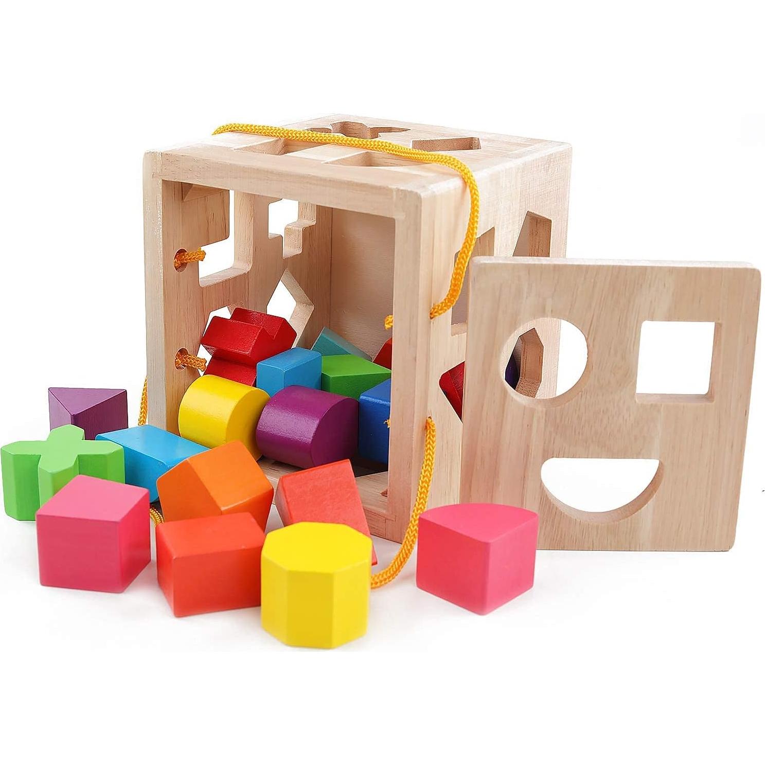 QZMTOY Juguete Educativo de Madera 19 Piezas para Niños