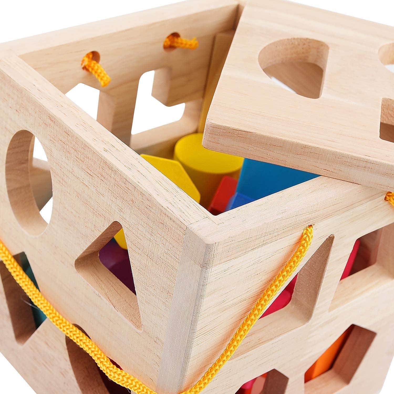 QZMTOY Juguete Educativo de Madera 19 Piezas para Niños