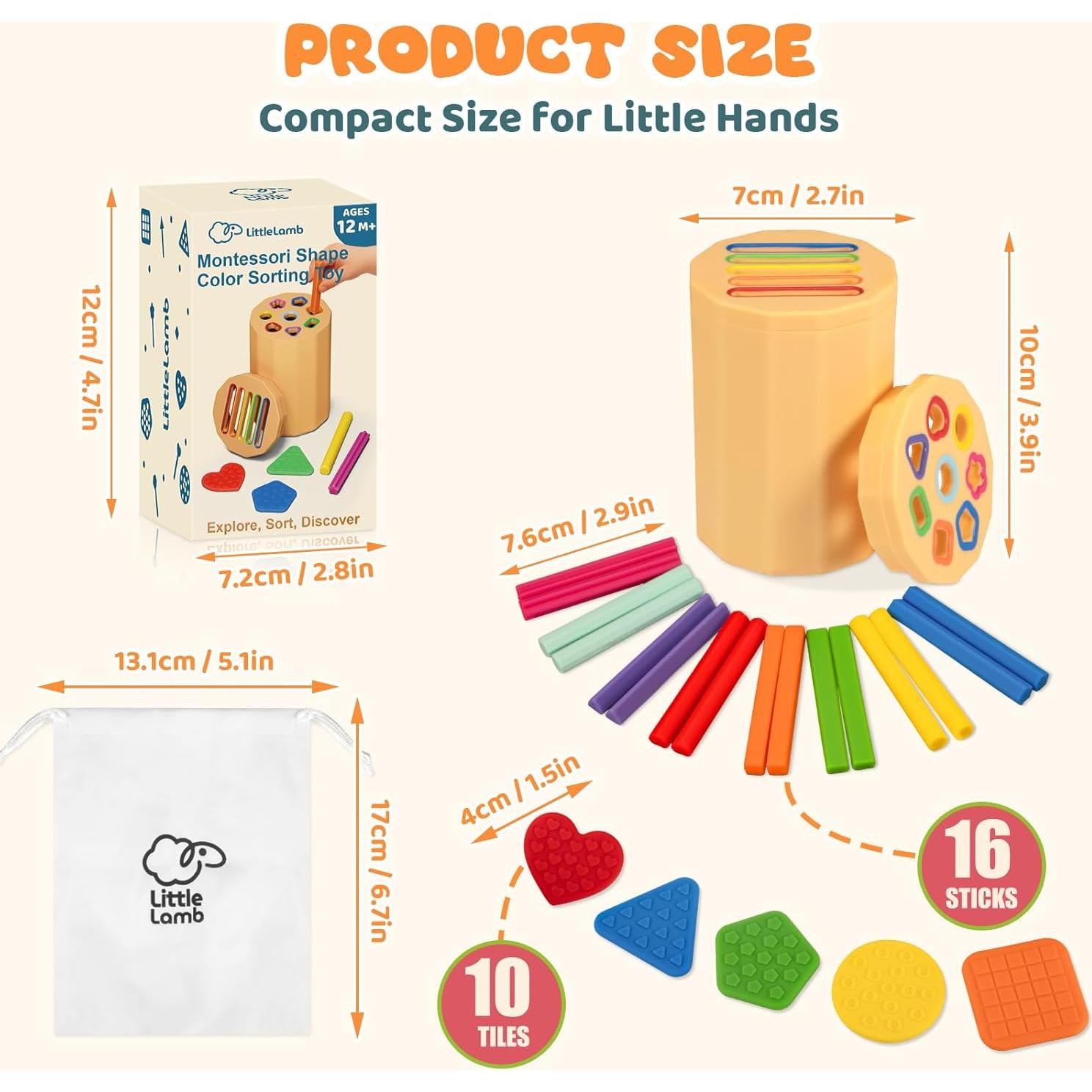 Juguete Montessori Clasificador de Formas y Colores LittleLamb