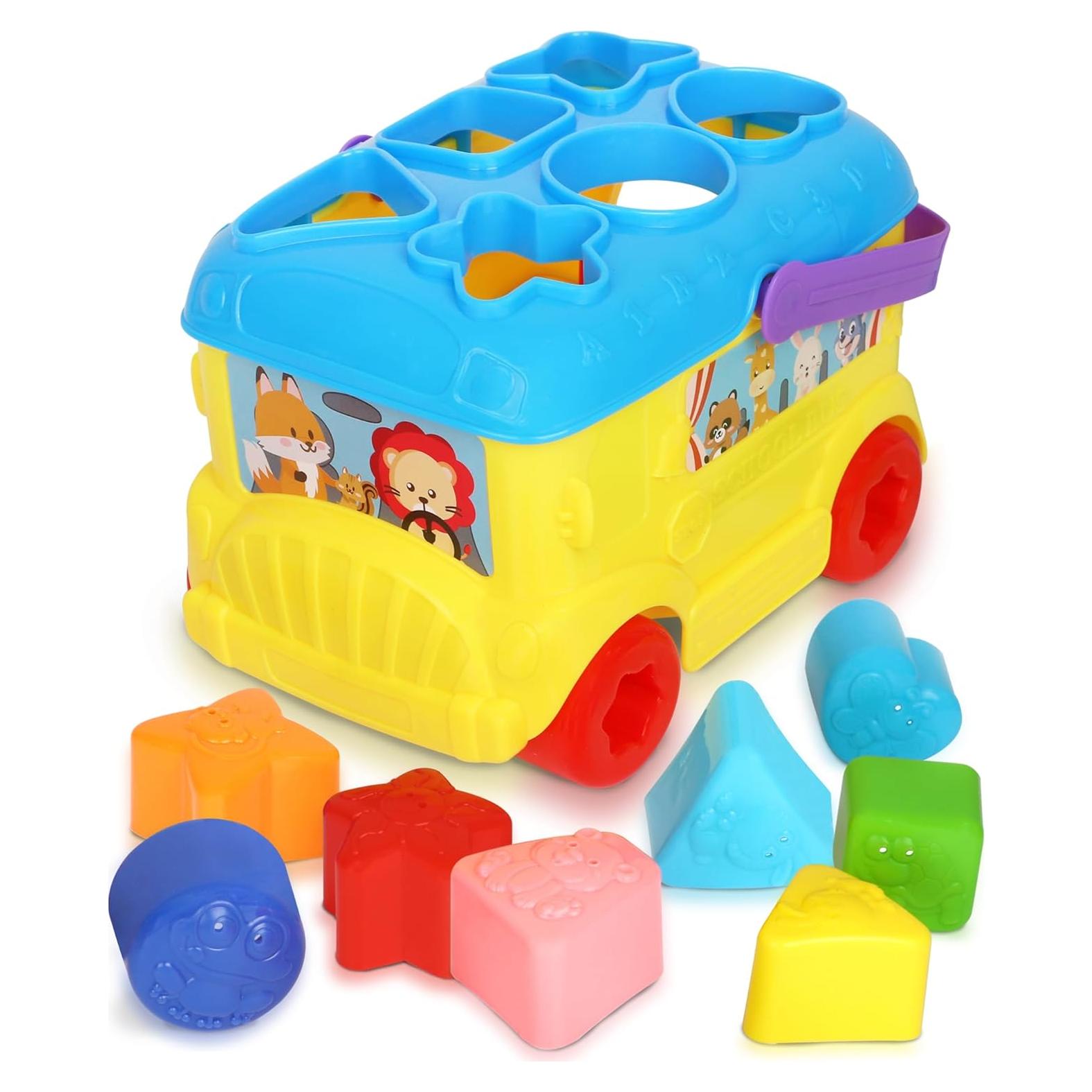 Clasificador de Formas Autobús Playkidiz 16 Bloques Coloridos