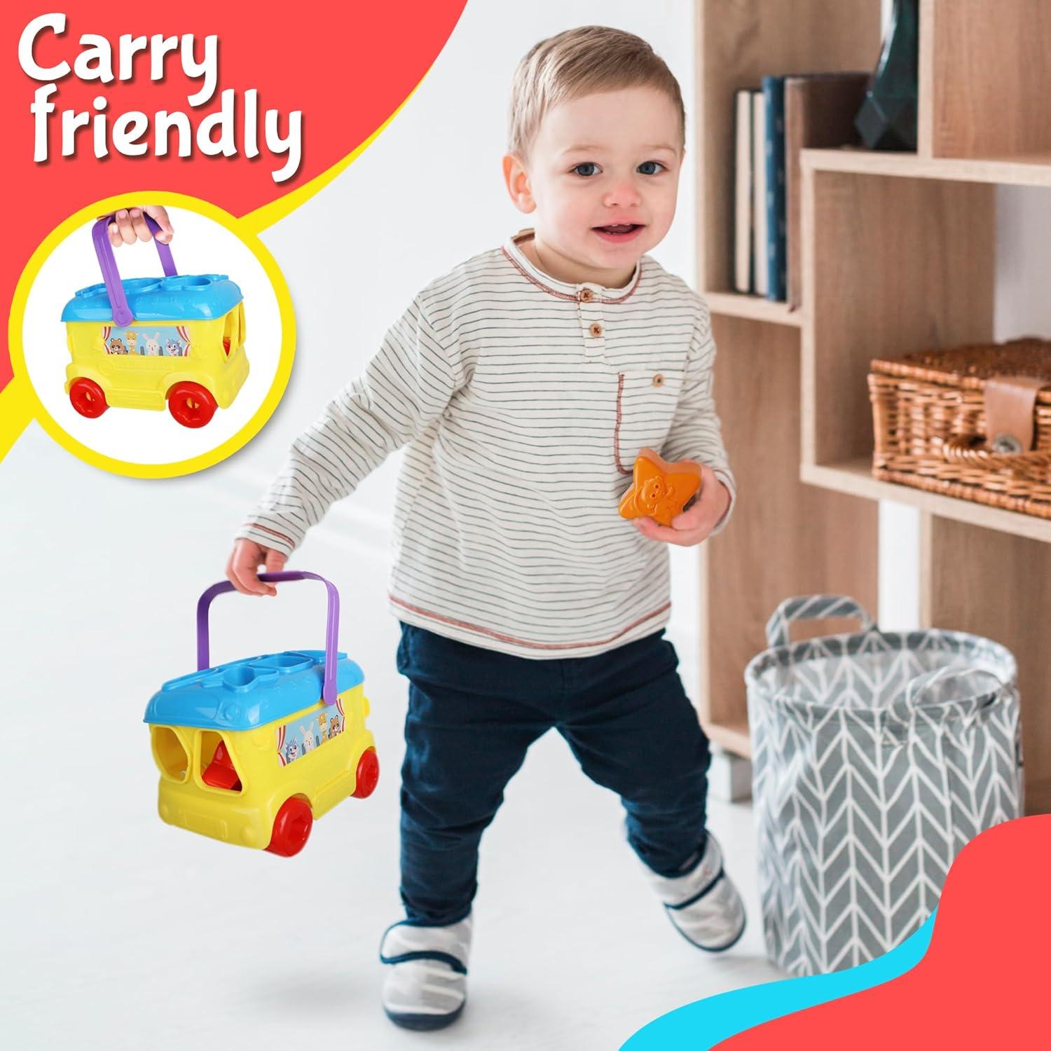 Clasificador de Formas Autobús Playkidiz 16 Bloques Coloridos