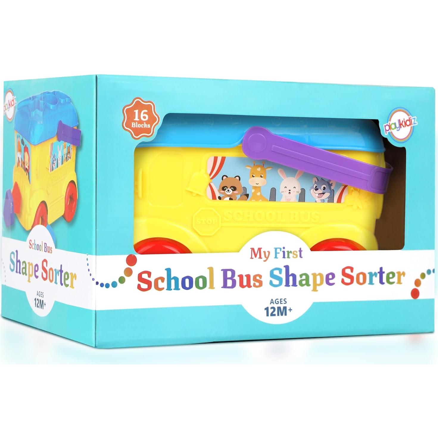Clasificador de Formas Autobús Playkidiz 16 Bloques Coloridos