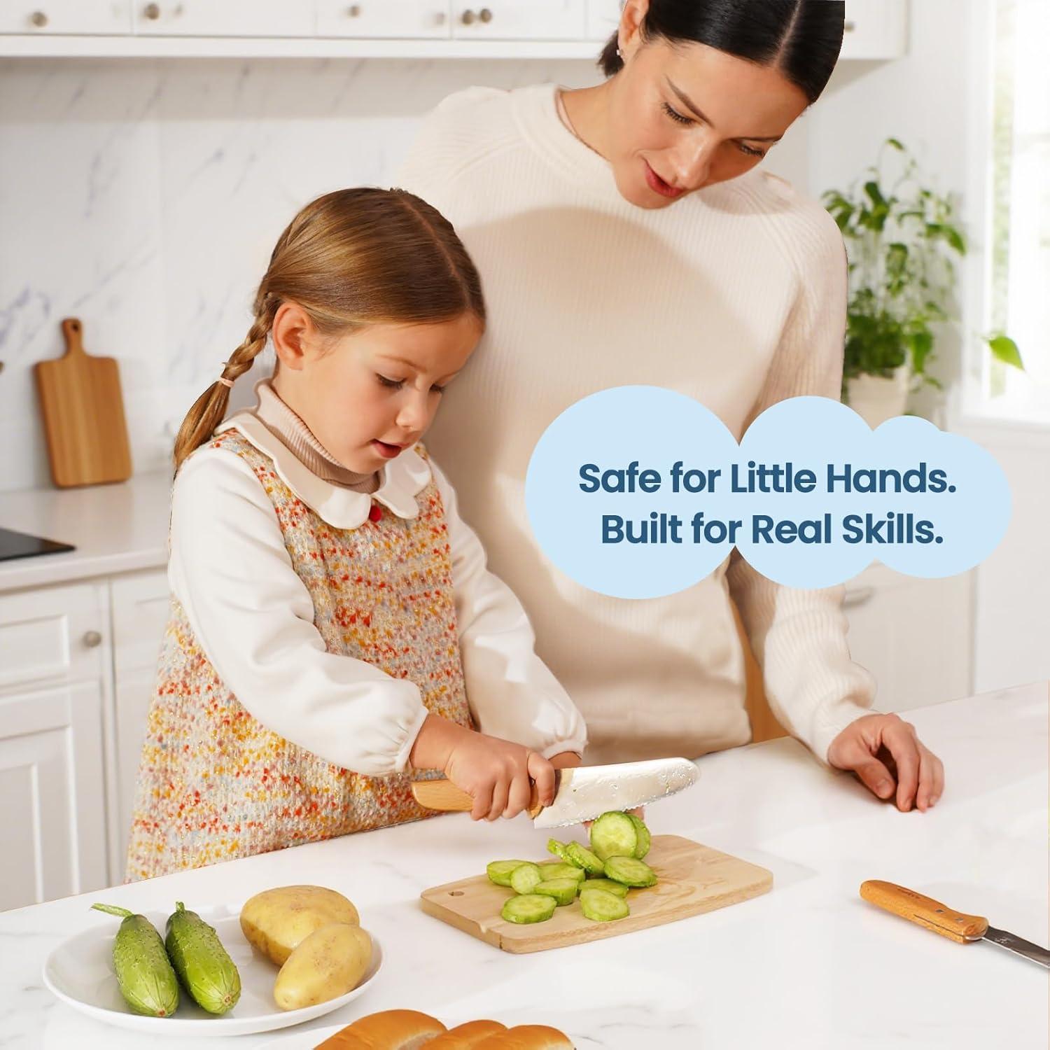 Juego de cuchillos para niños Kibbidea 4 piezas acero inoxidable