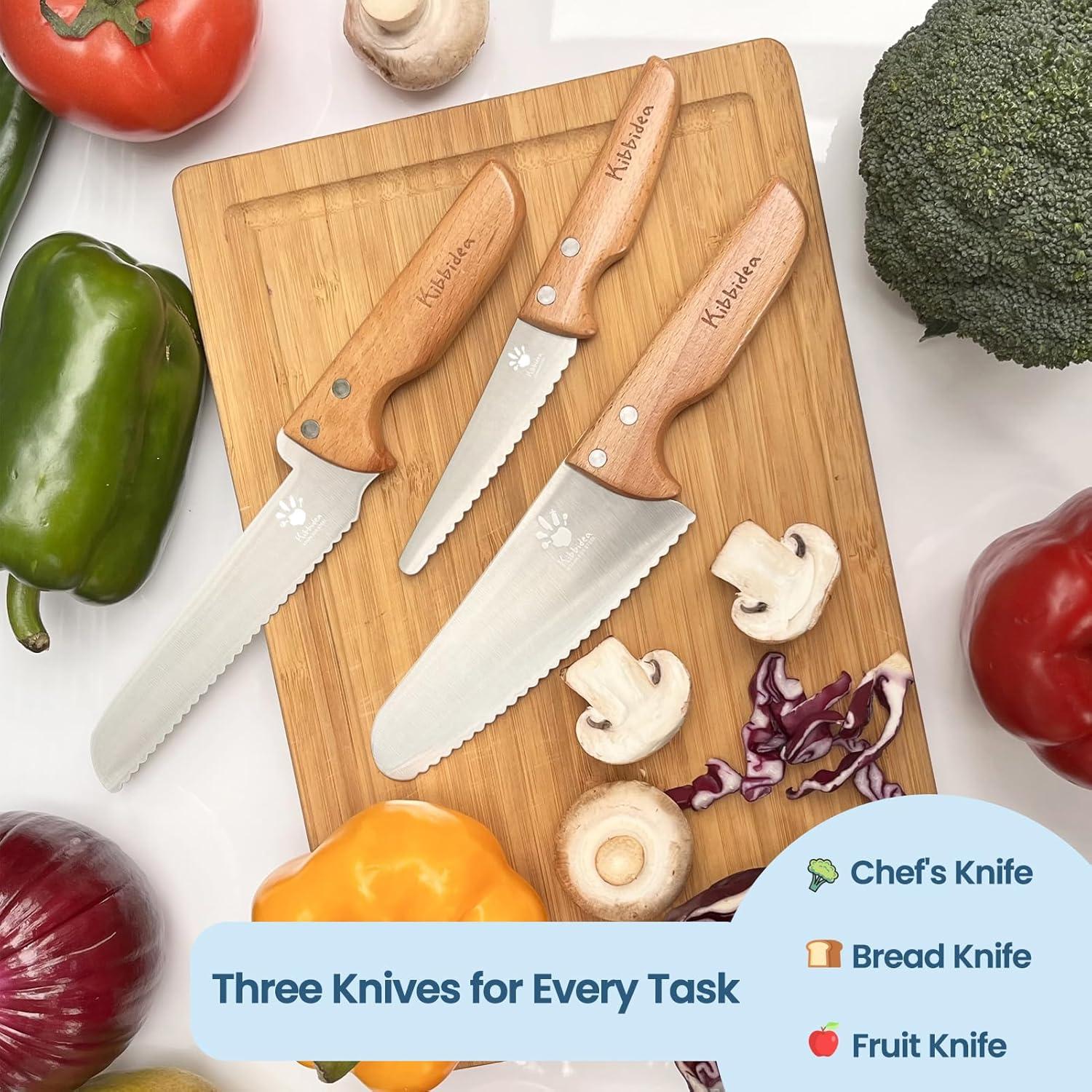 Juego de cuchillos para niños Kibbidea 4 piezas acero inoxidable