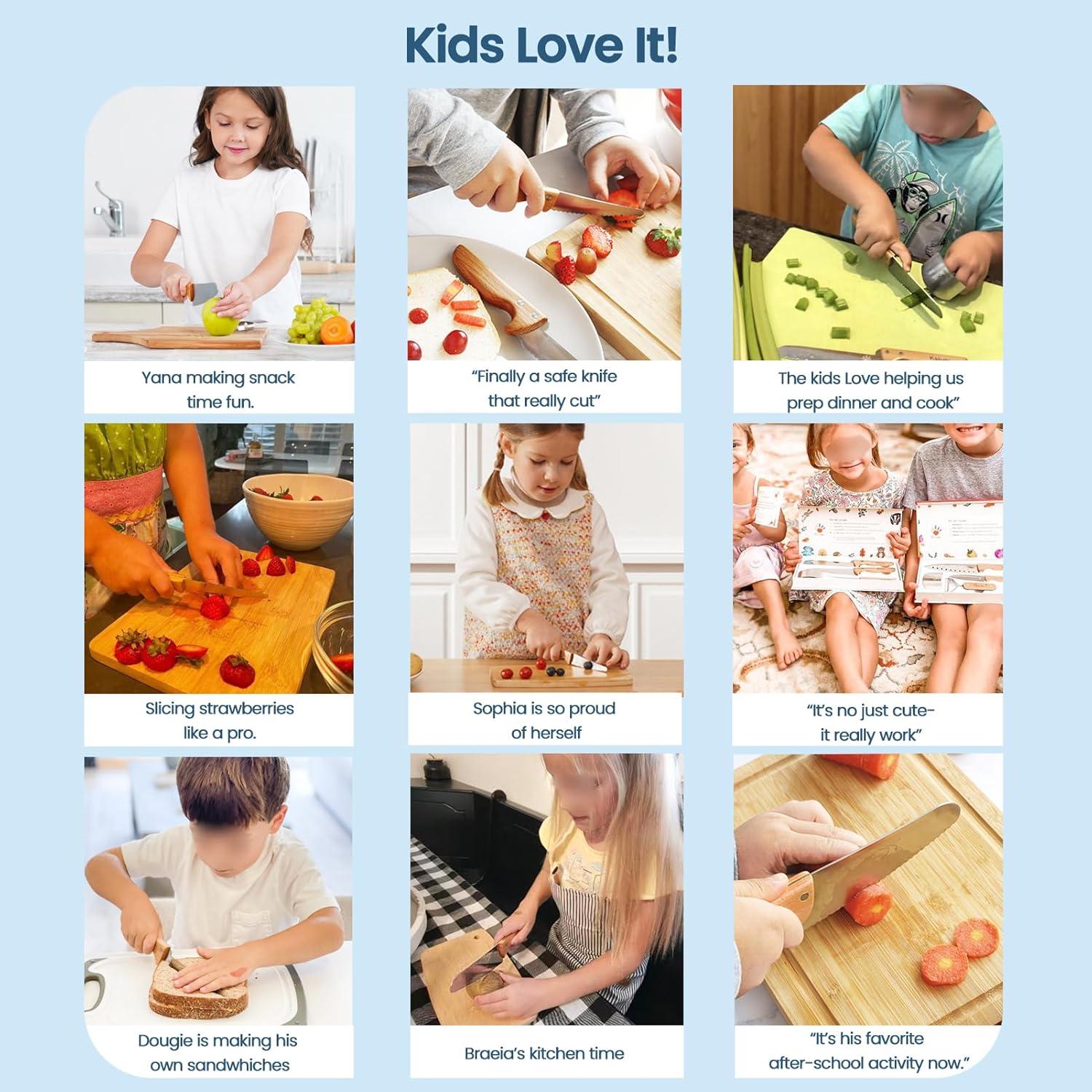 Juego de cuchillos para niños Kibbidea 4 piezas acero inoxidable