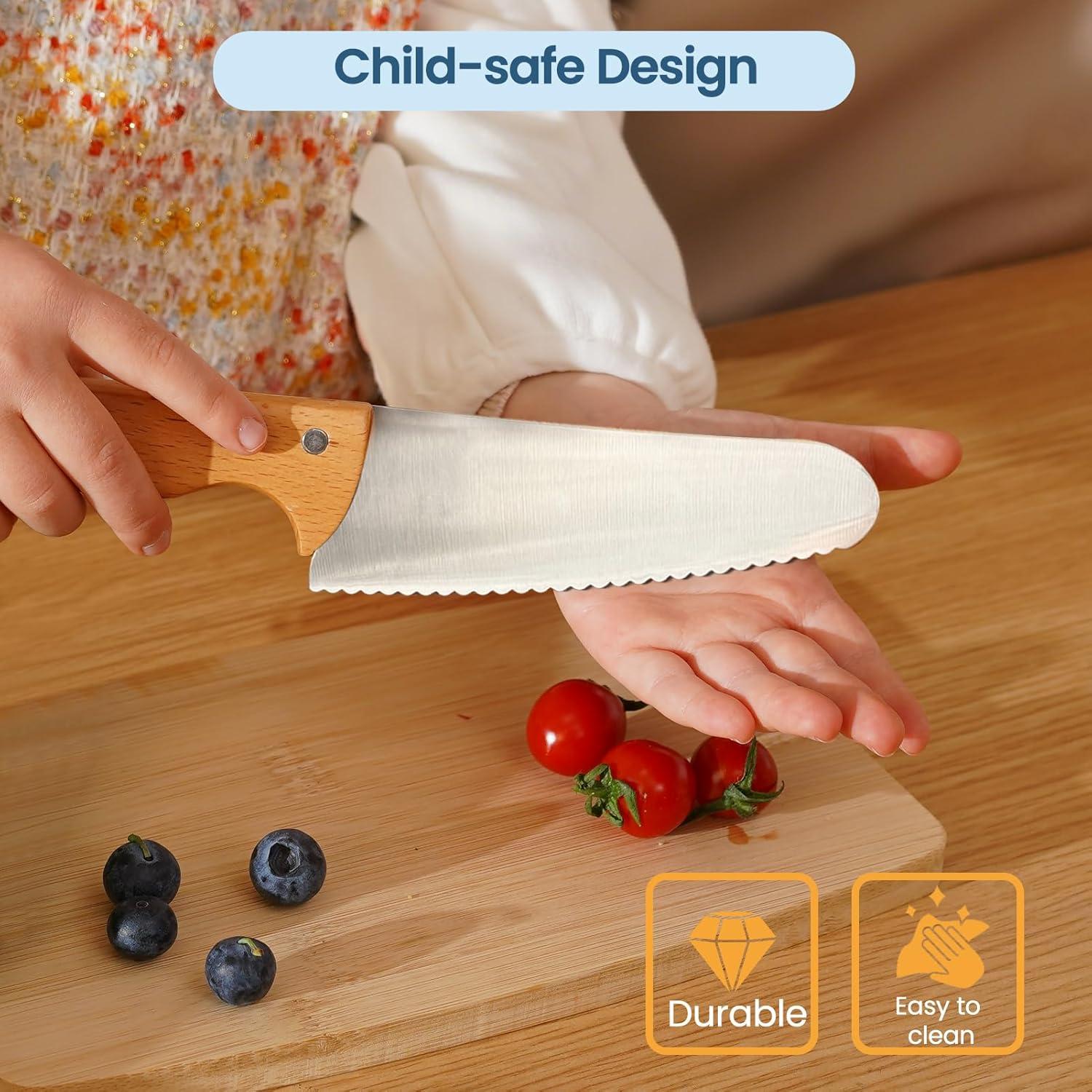 Juego de cuchillos para niños Kibbidea 4 piezas acero inoxidable