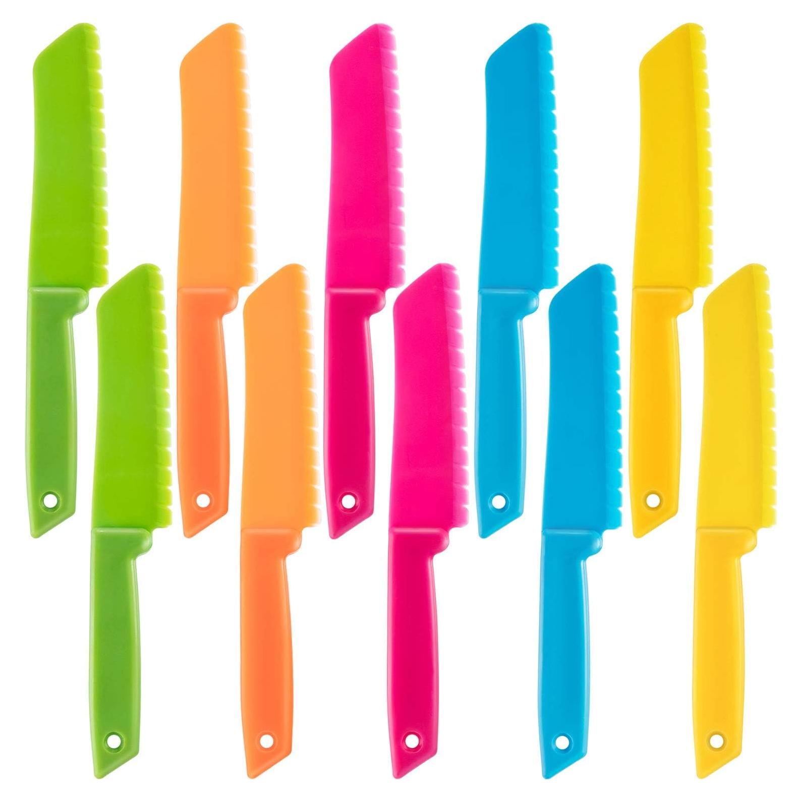 Set de 10 Cuchillos de Plástico JOVITEC para Niños - Nylon Seguro