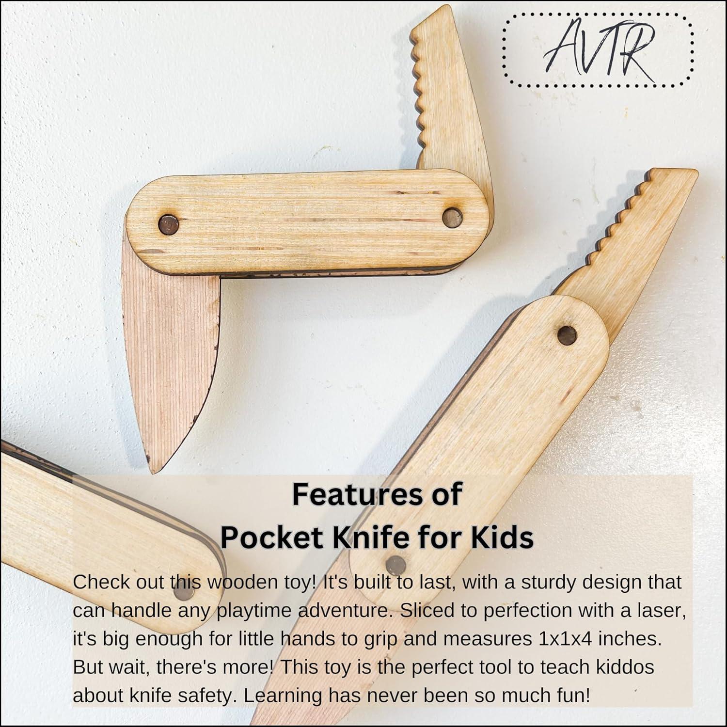 Cuchillo de Juguete de Madera AVTRBoutique 10 cm para Niños