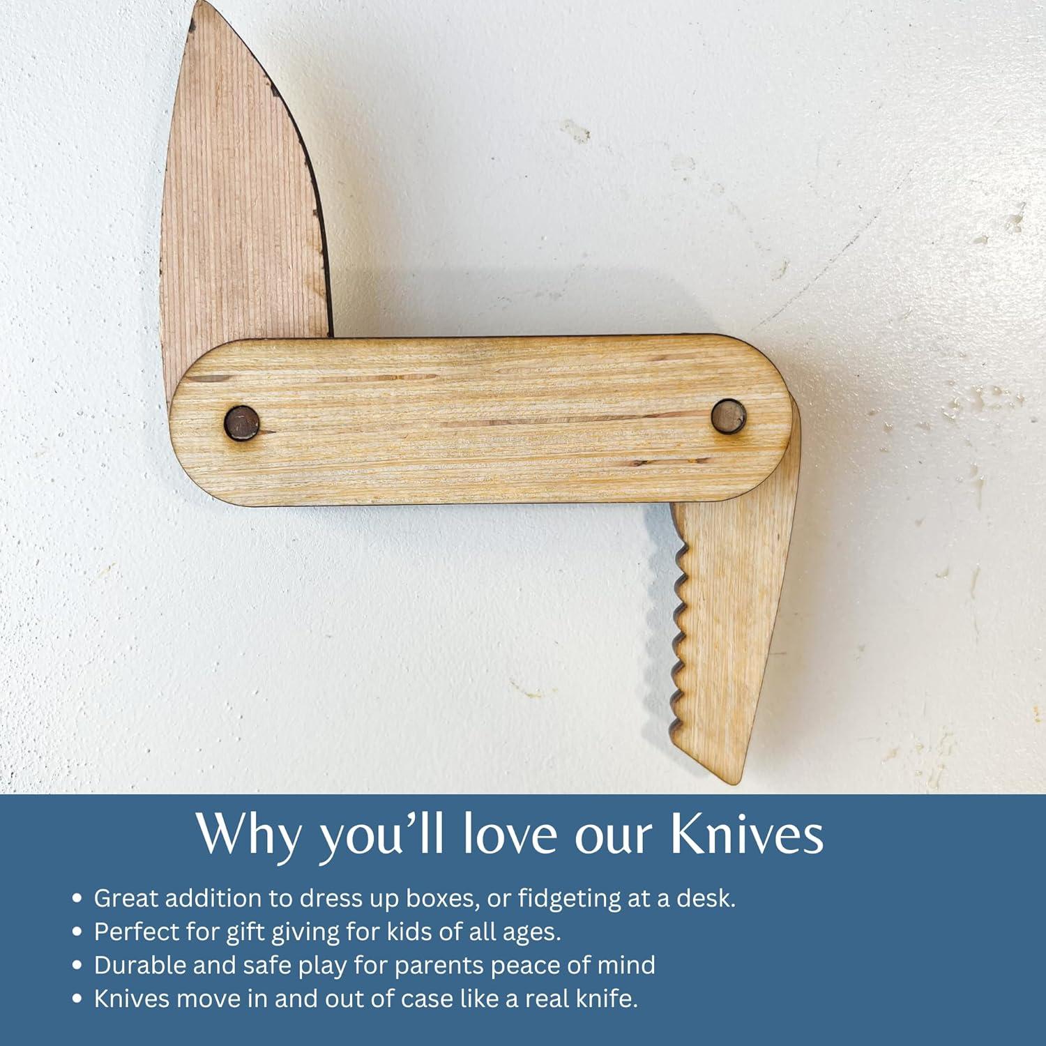 Cuchillo de Juguete de Madera AVTRBoutique 10 cm para Niños