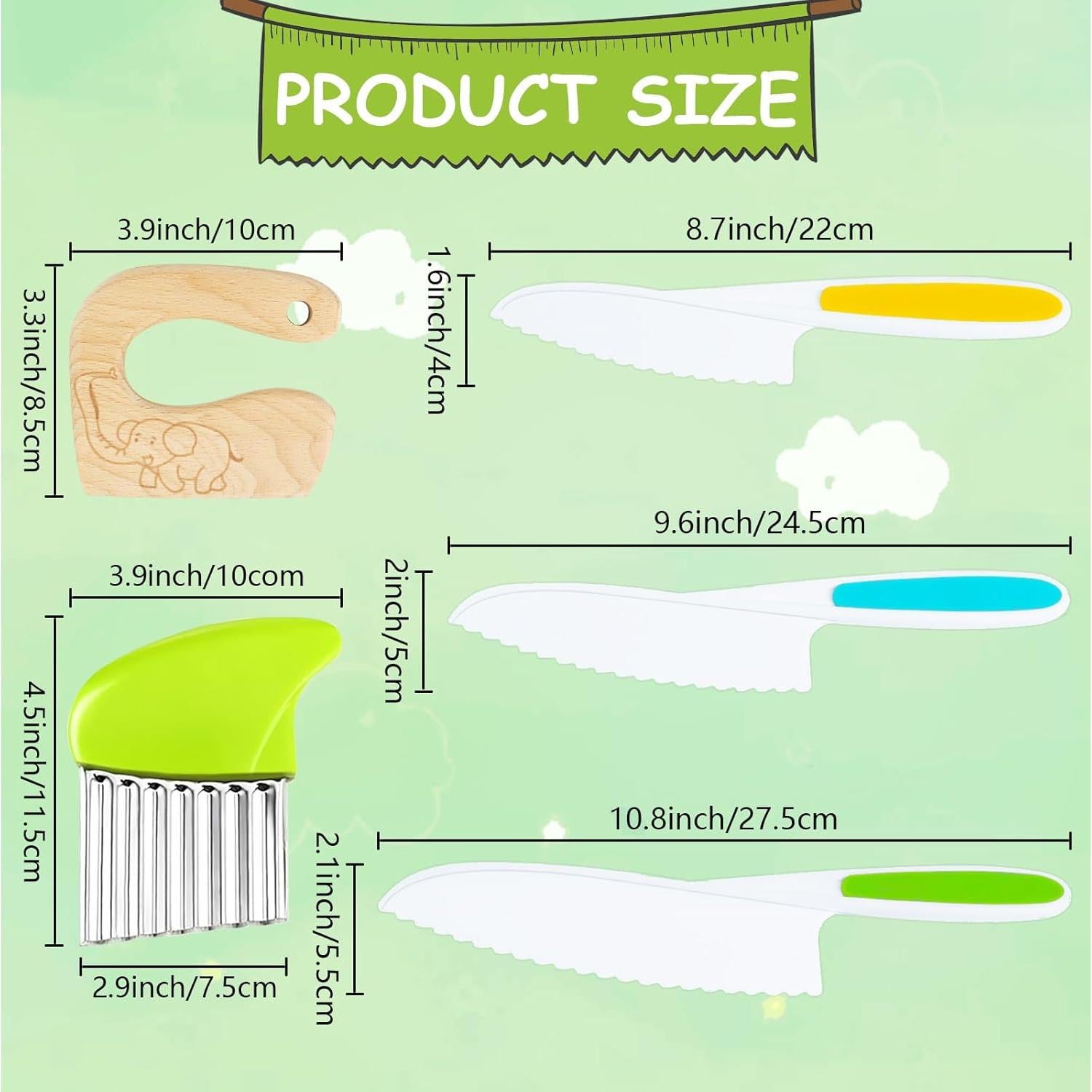 Juego de cuchillos para niños HKKDKTA 5 piezas seguros