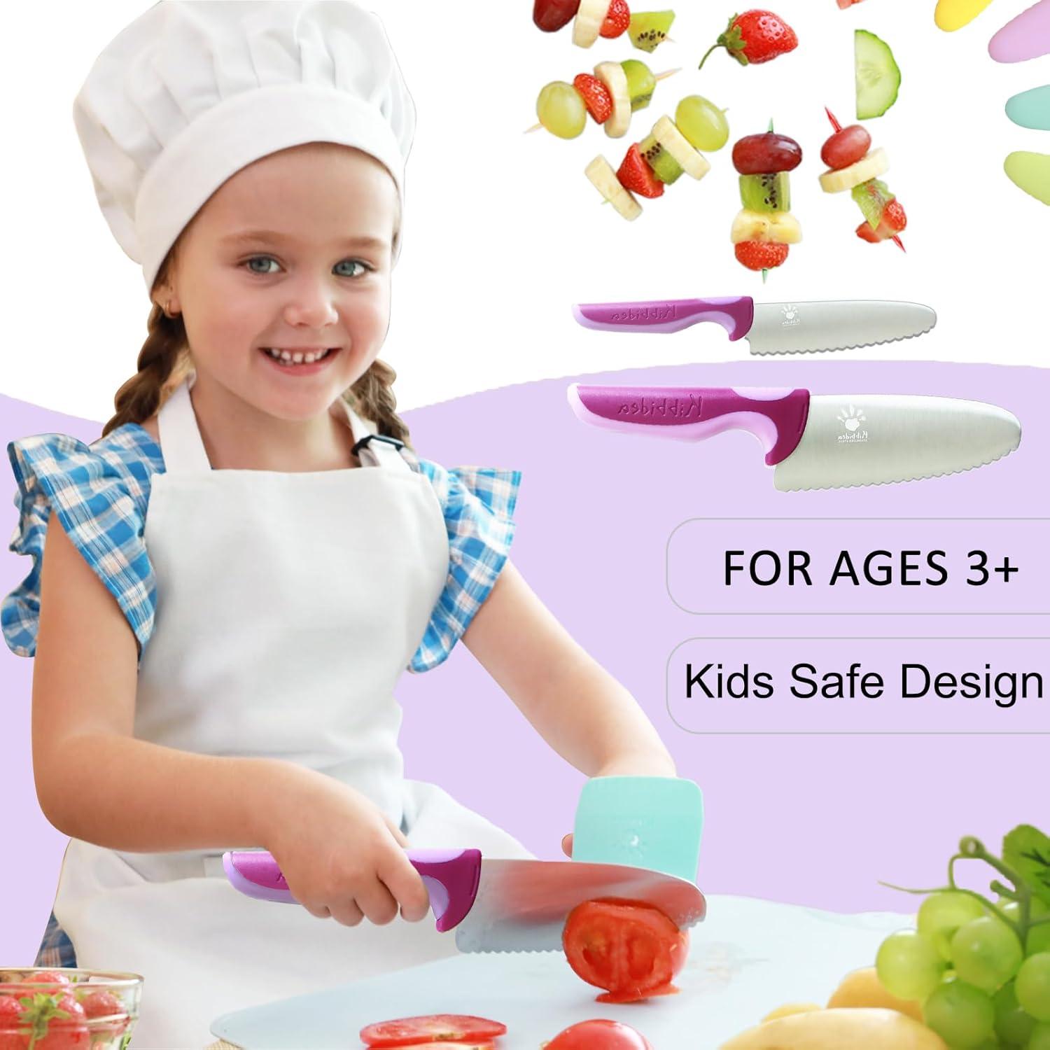 Juego de cuchillos para niños Kibbidea 4 piezas - Violeta