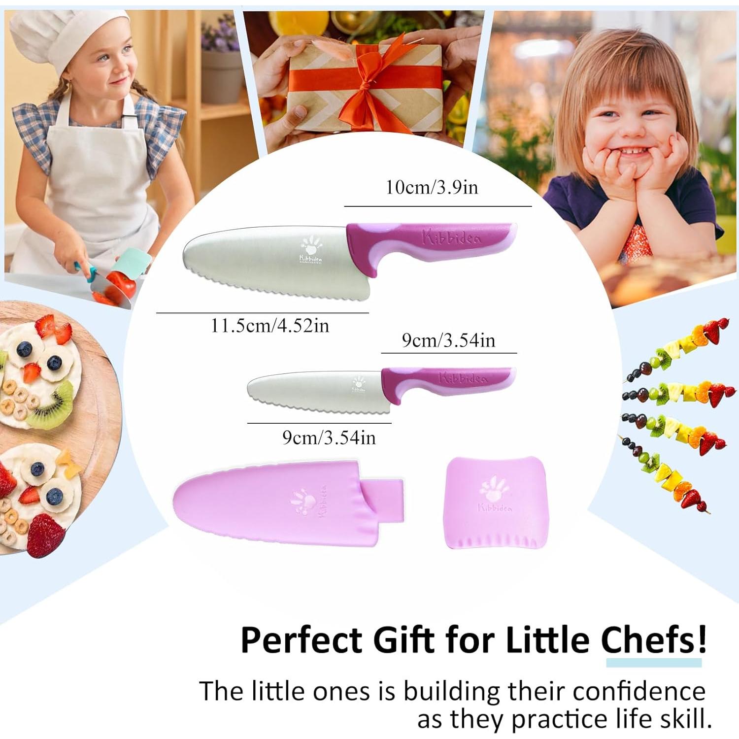 Juego de cuchillos para niños Kibbidea 4 piezas - Violeta