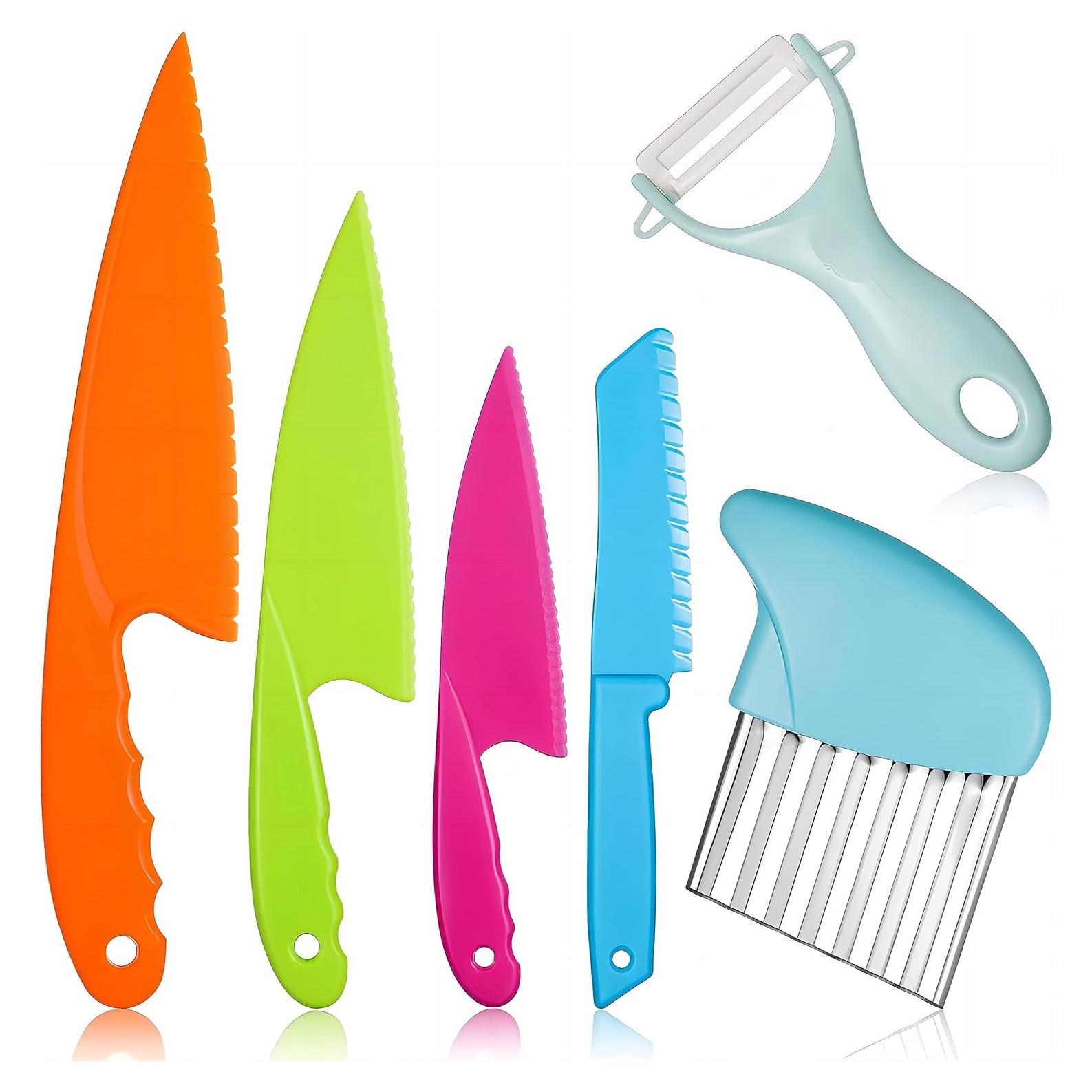 Juego de 6 cuchillos de plástico CKKAPTURE para niños