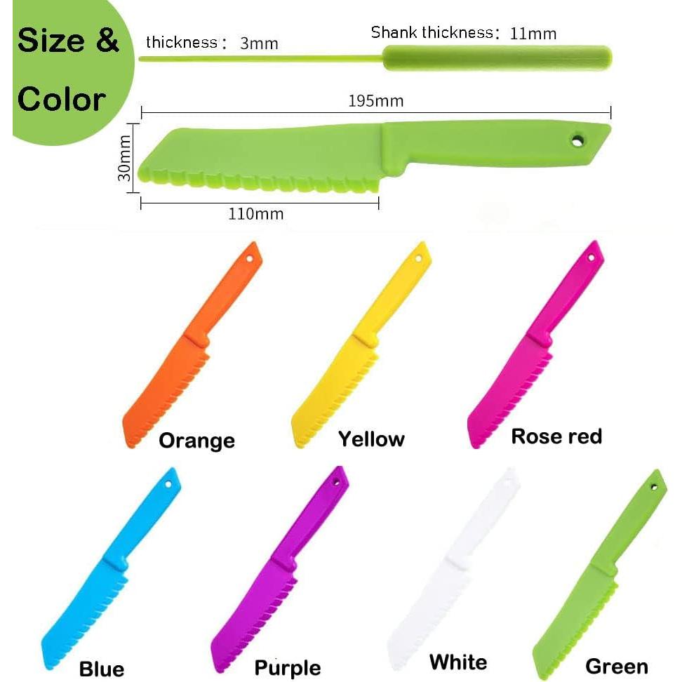 Juego de cuchillos de cocina para niños FACATH 7 piezas plástico