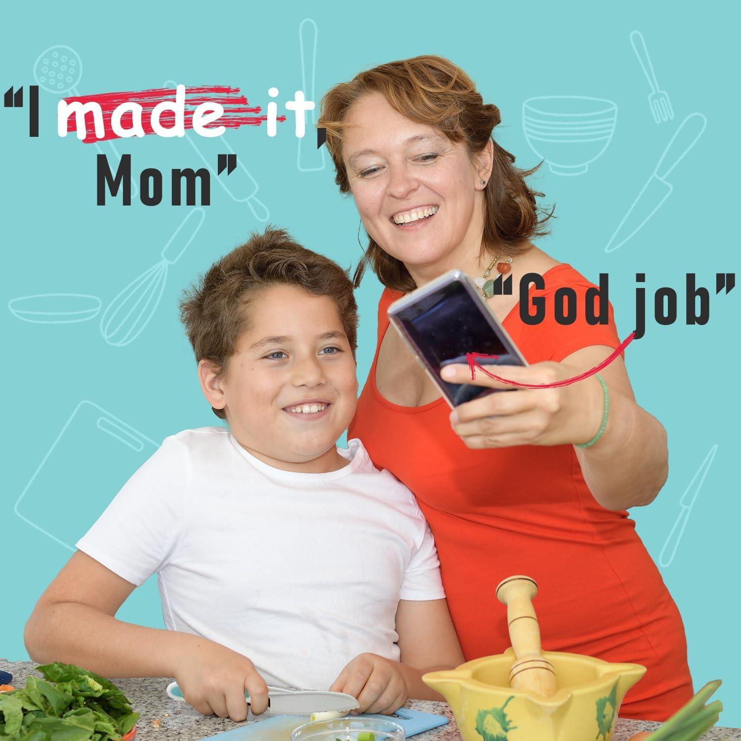 Juego de cuchillos para niños GONEJALL 4 piezas con tabla