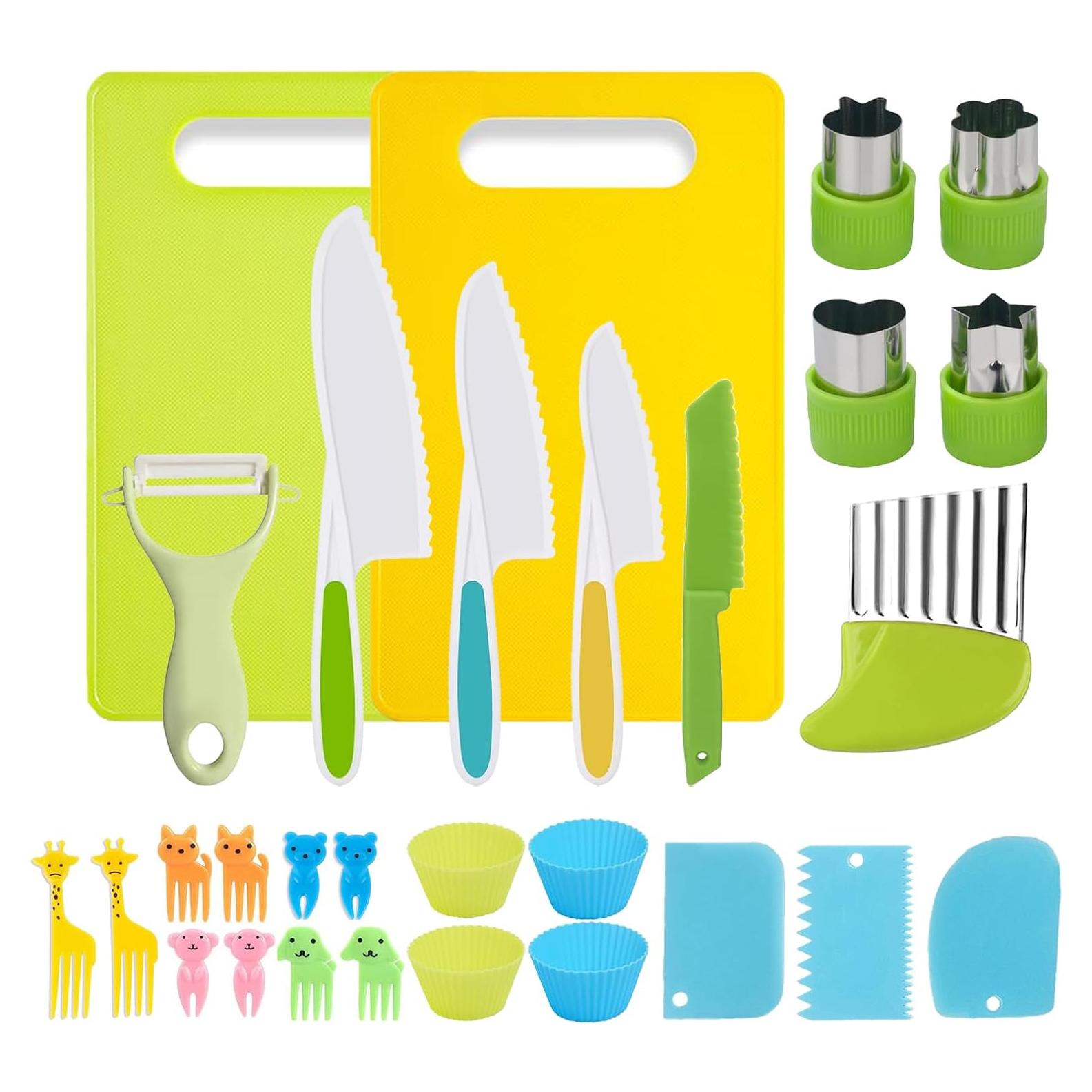 Juego de Cuchillos para Niños ONEINHE 29 Piezas Seguro y Educativo