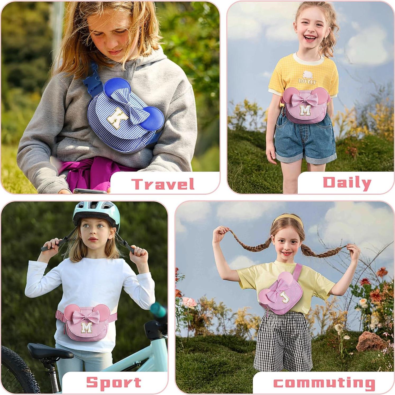 Bolsa de Cintura Rosa para Niñas con Iniciales Personalizadas