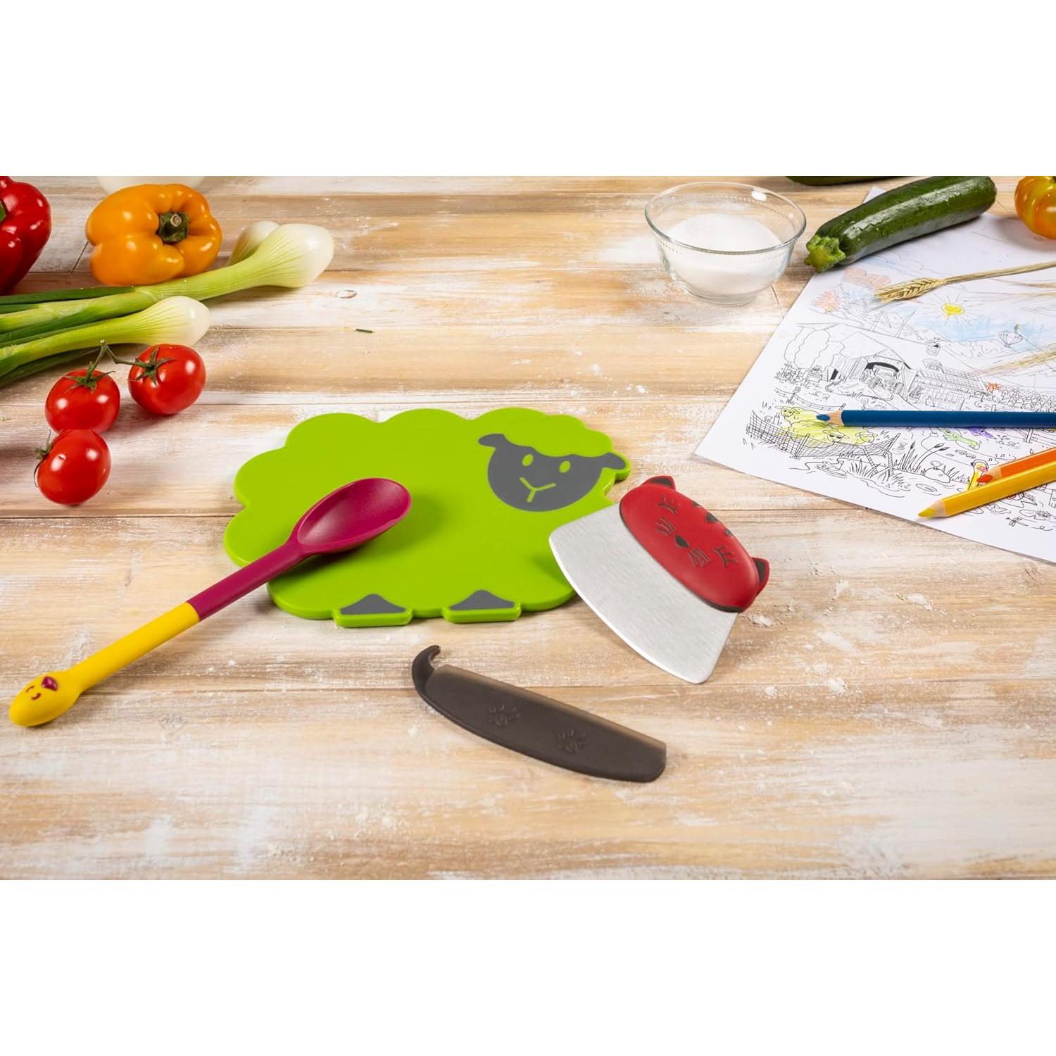 Tabla de Cortar Kuhn Rikon Kinderkitchen Oveja 24.9x23.1cm Verde