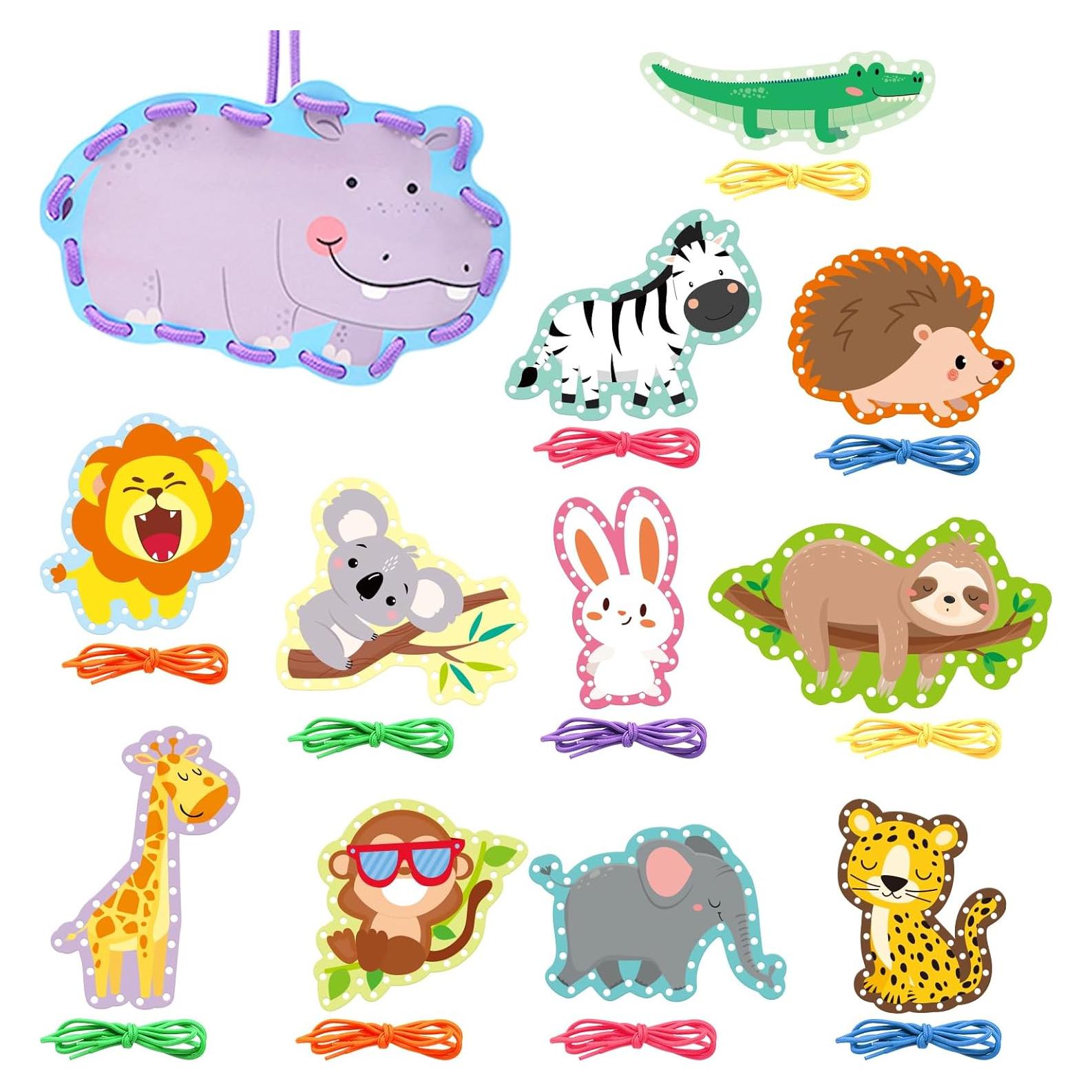 Kits de Tarjetas de Enhebrado de Animales de la Jungla - TOPEUM