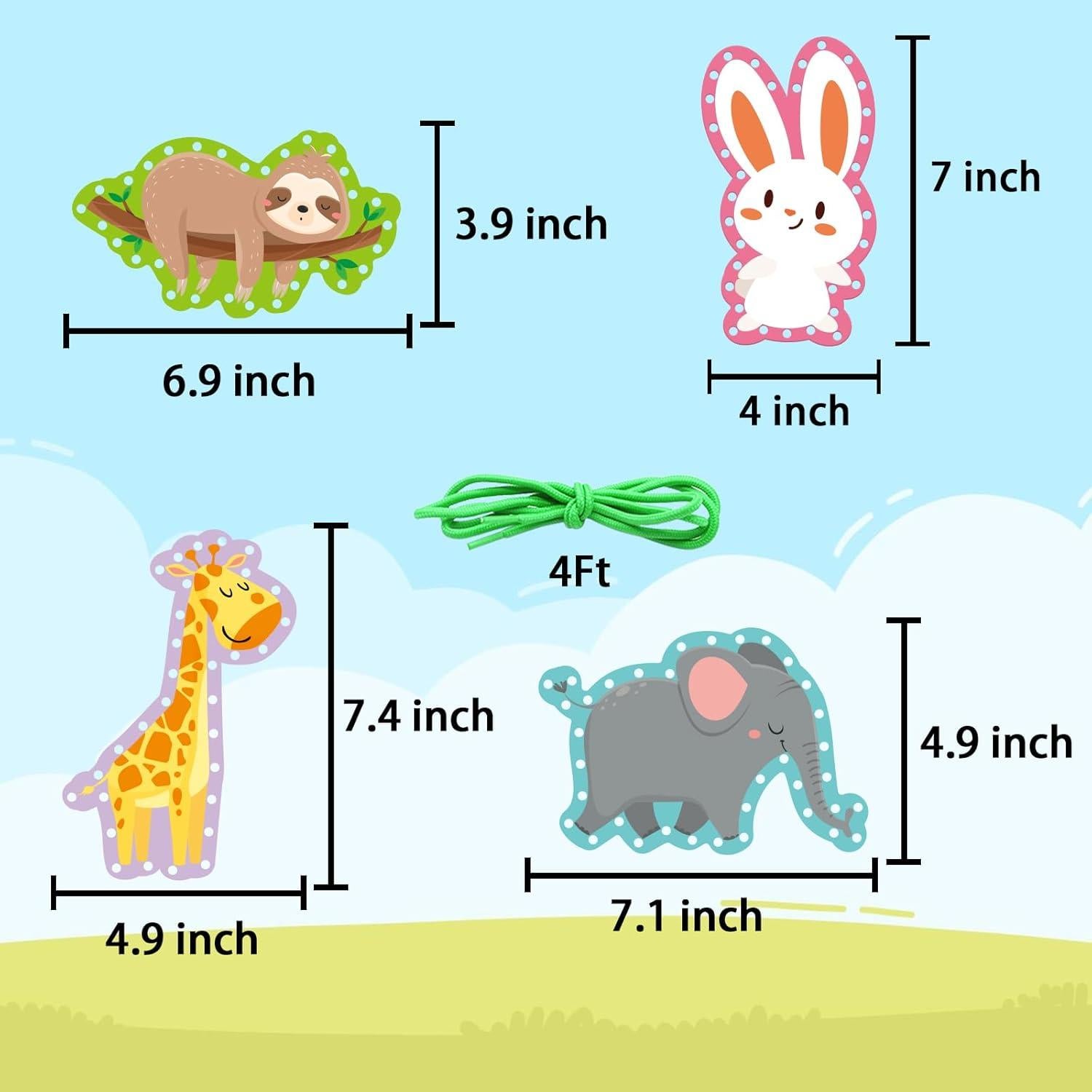 Kits de Tarjetas de Enhebrado de Animales de la Jungla - TOPEUM