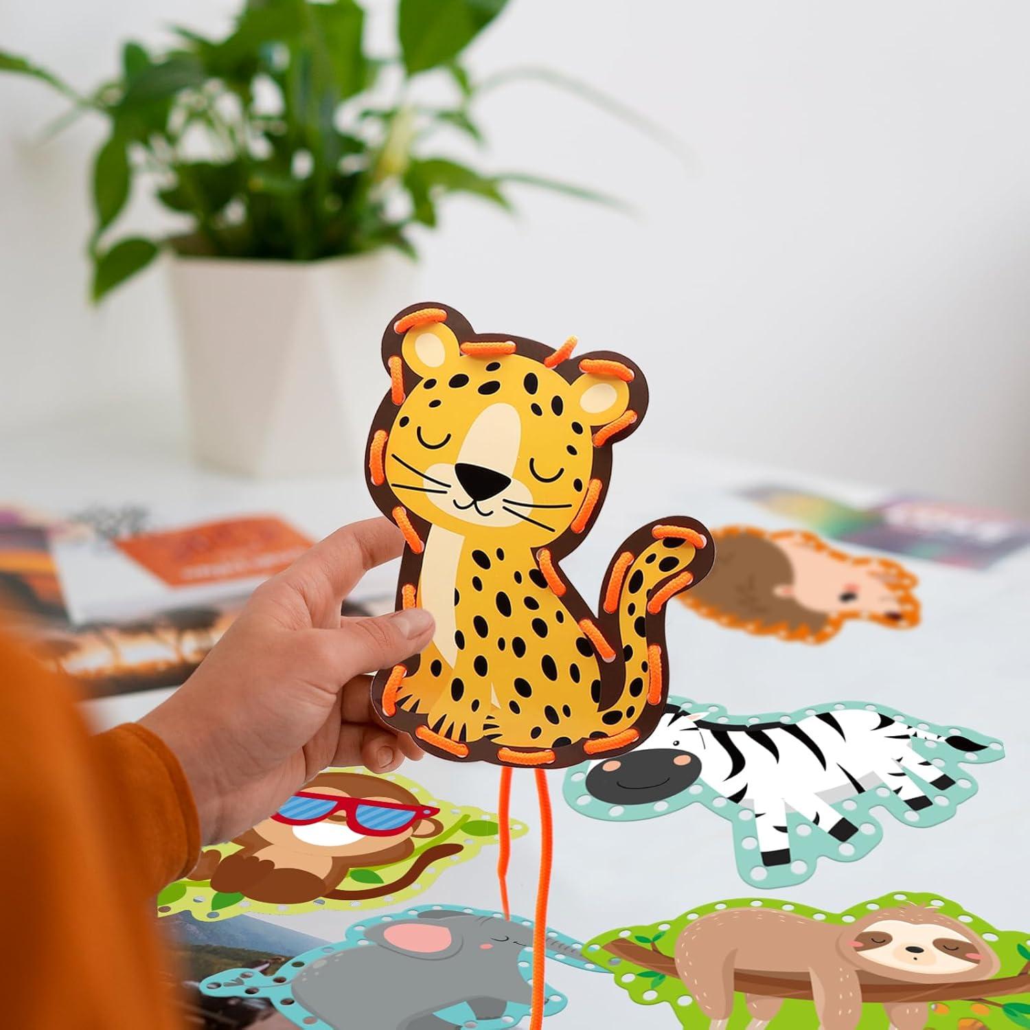 Kits de Tarjetas de Enhebrado de Animales de la Jungla - TOPEUM