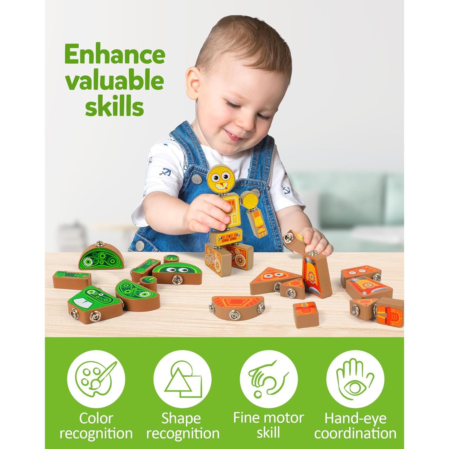 Juego de Construcción de Robots Coogam - Juguete Educativo STEM 3-5 Años