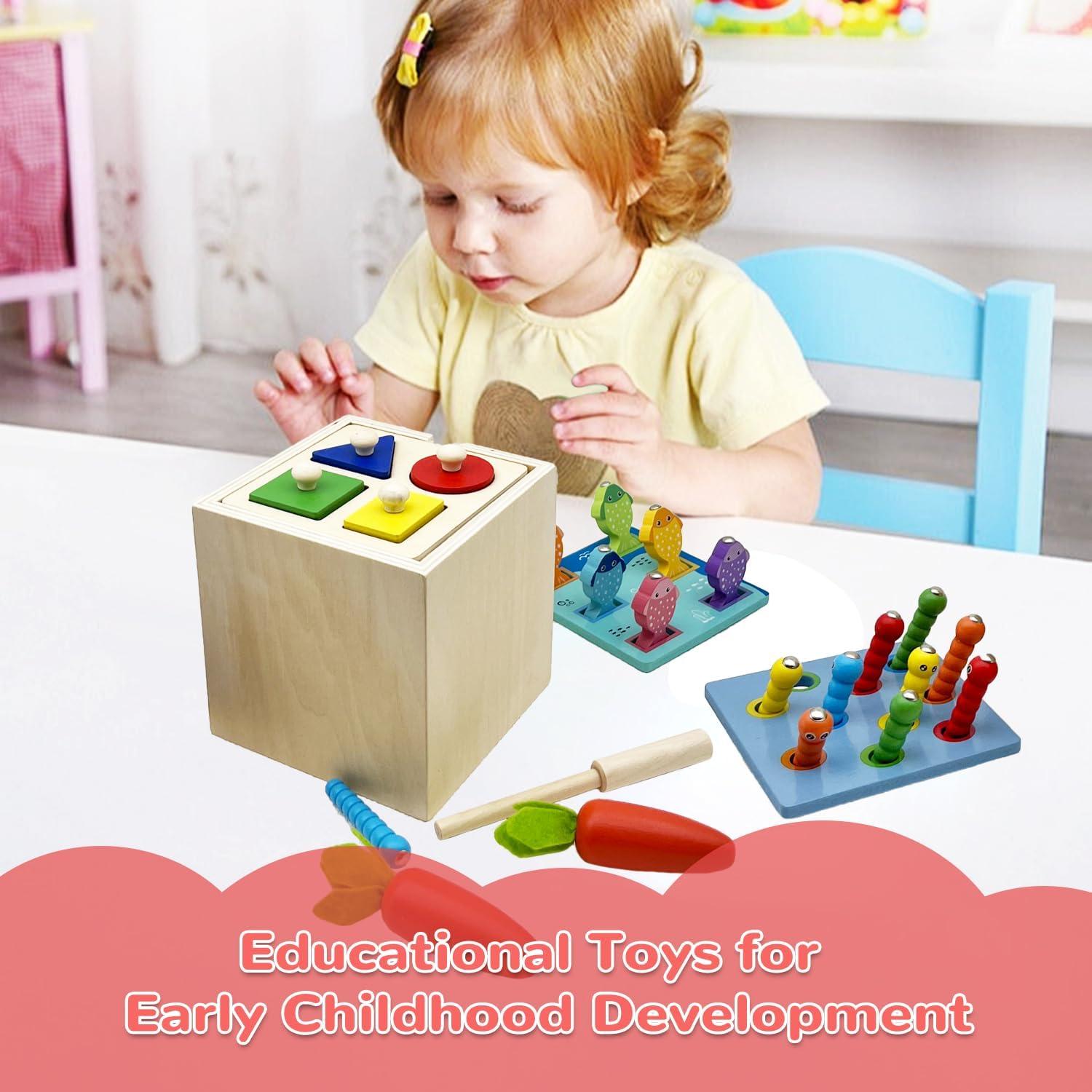 Juguetes Montessori de Madera Merero 5 en 1 para Niños 1-3 Años