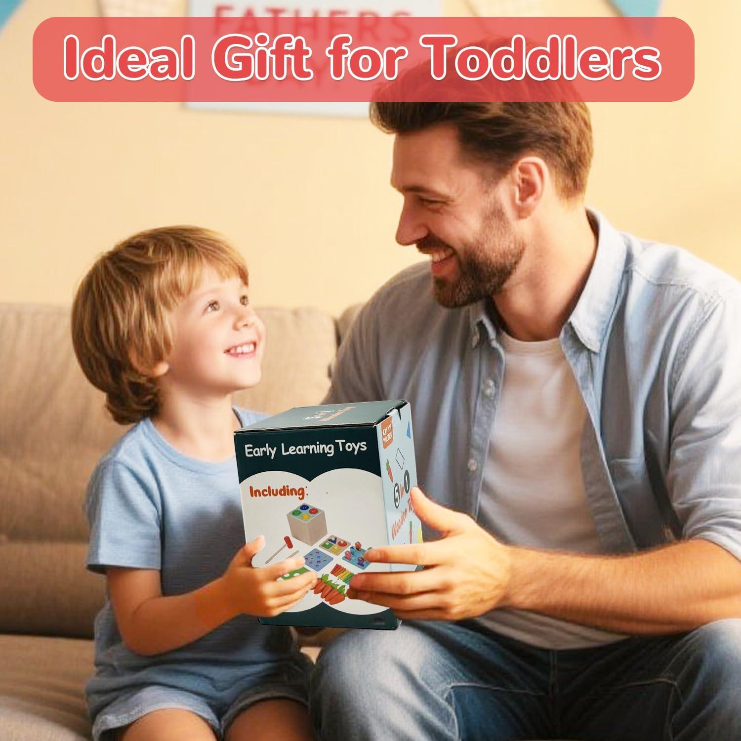 Juguetes Montessori de Madera Merero 5 en 1 para Niños 1-3 Años