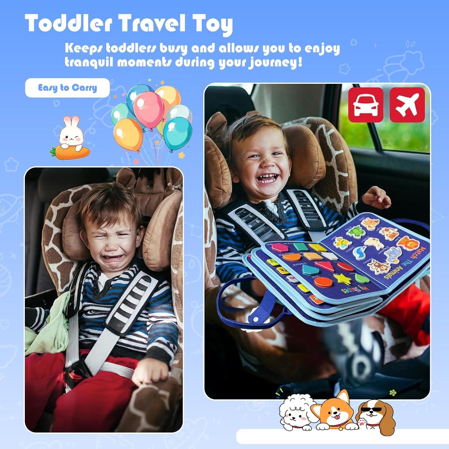 Tablero Ocupado Montessori Azul - Juguete Sensorial para Niños